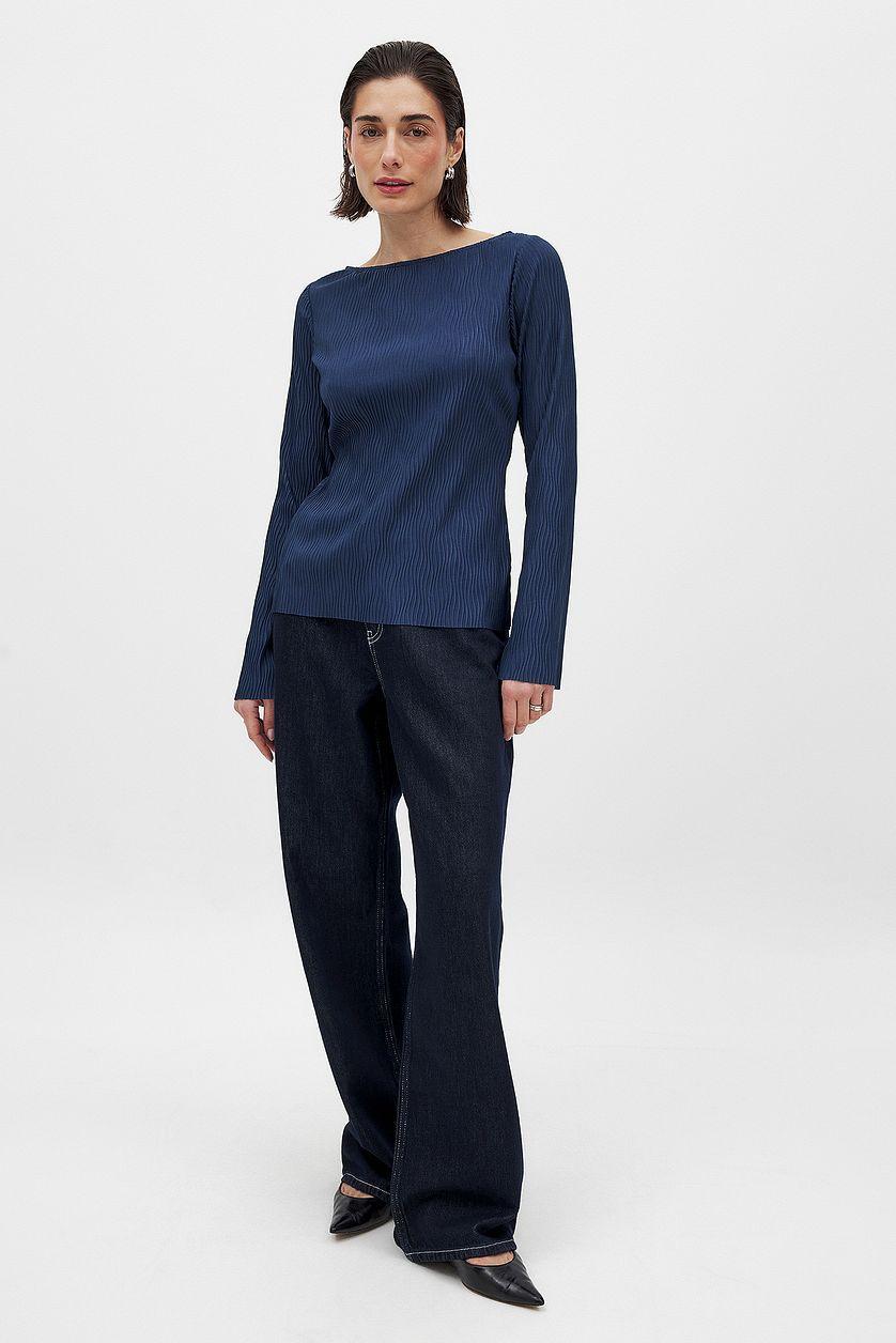 Long Sleeve Pleated Top Product Image