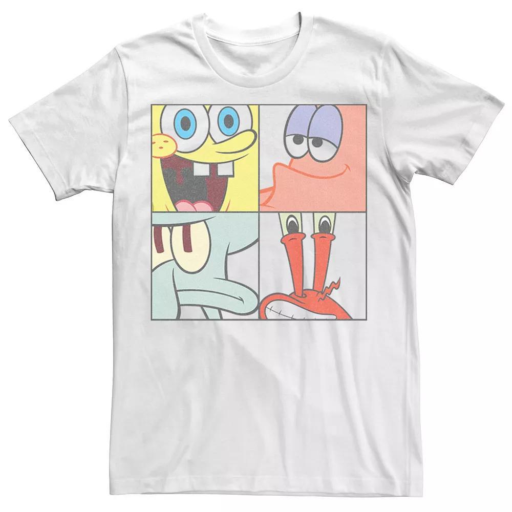 Men's Spongebob 4 Square Close Up Tee, Size: XL, White Product Image