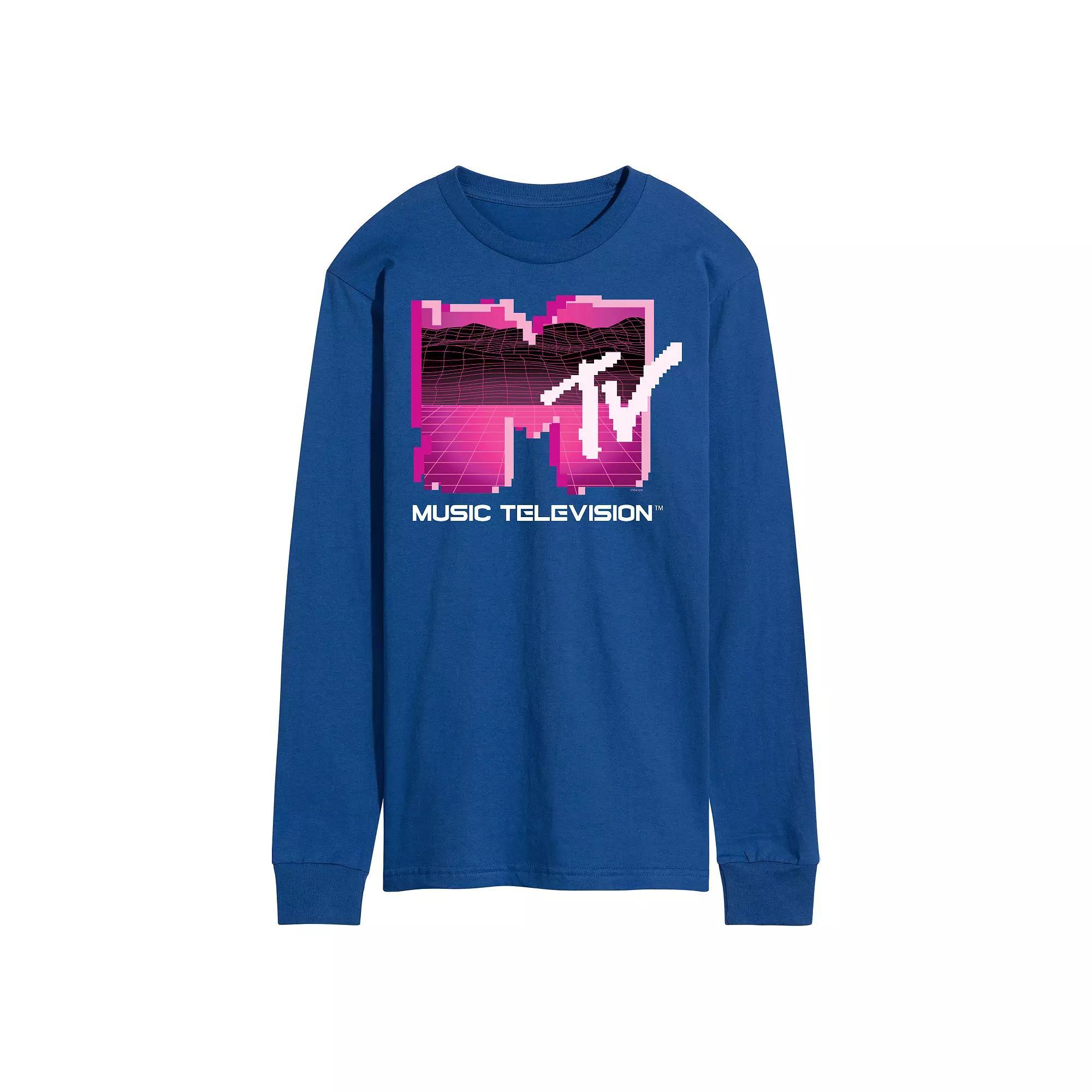 Mens MTV Retro Gamer Logo Long Sleeve Graphic Tee Product Image
