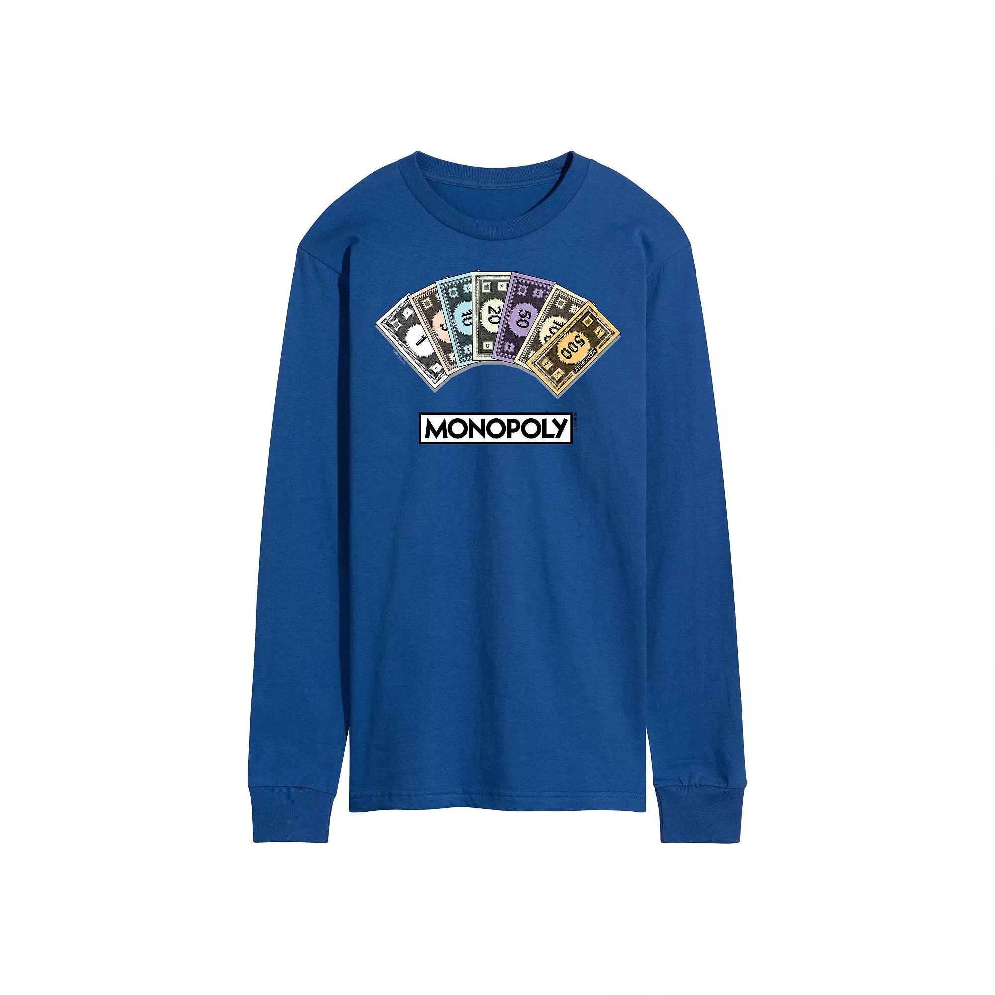 Mens Monopoly Money Stack Long Sleeve Graphic Tee Product Image