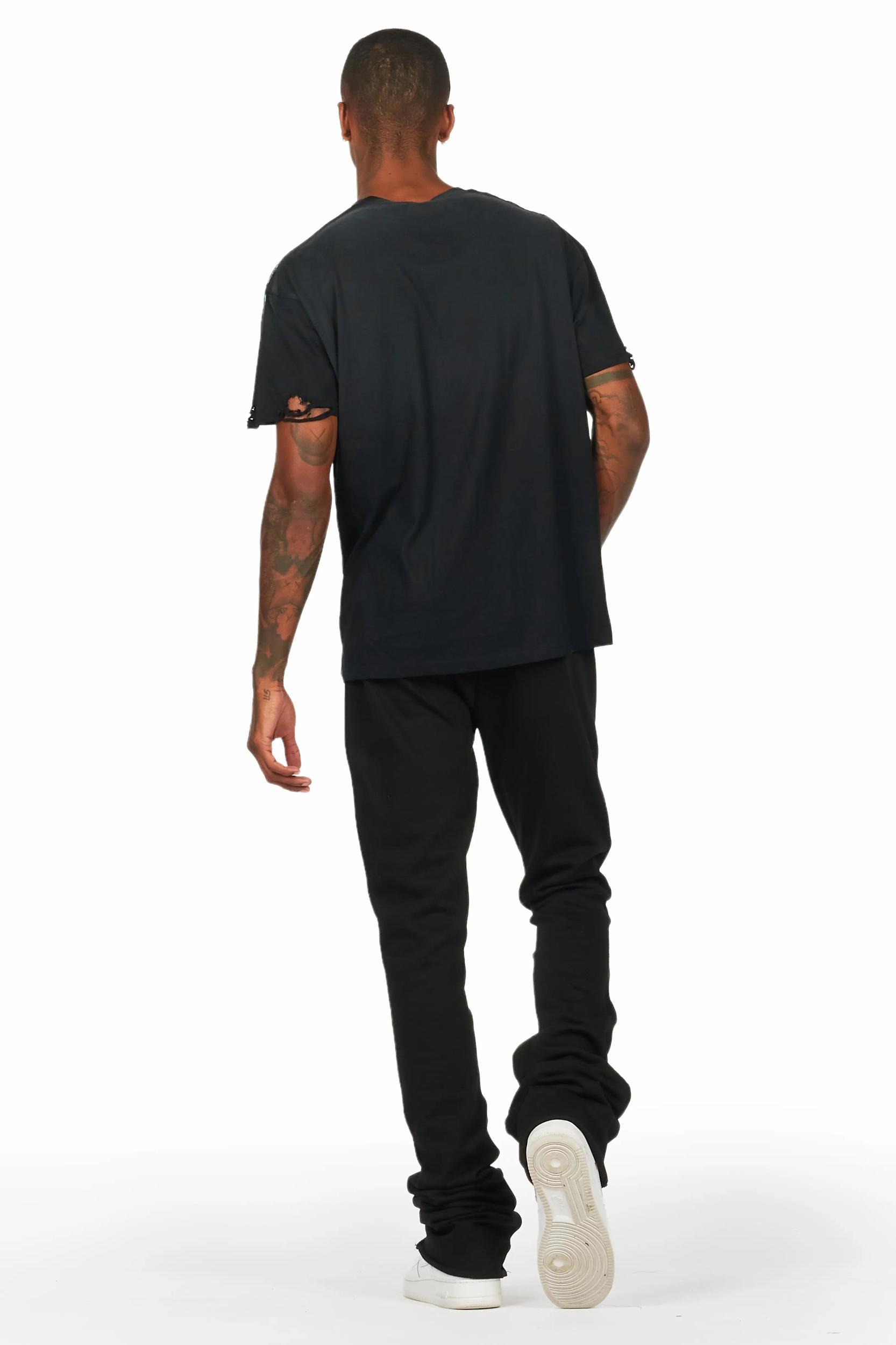 Callie Black/White Super Stacked Flare Pants Male Product Image