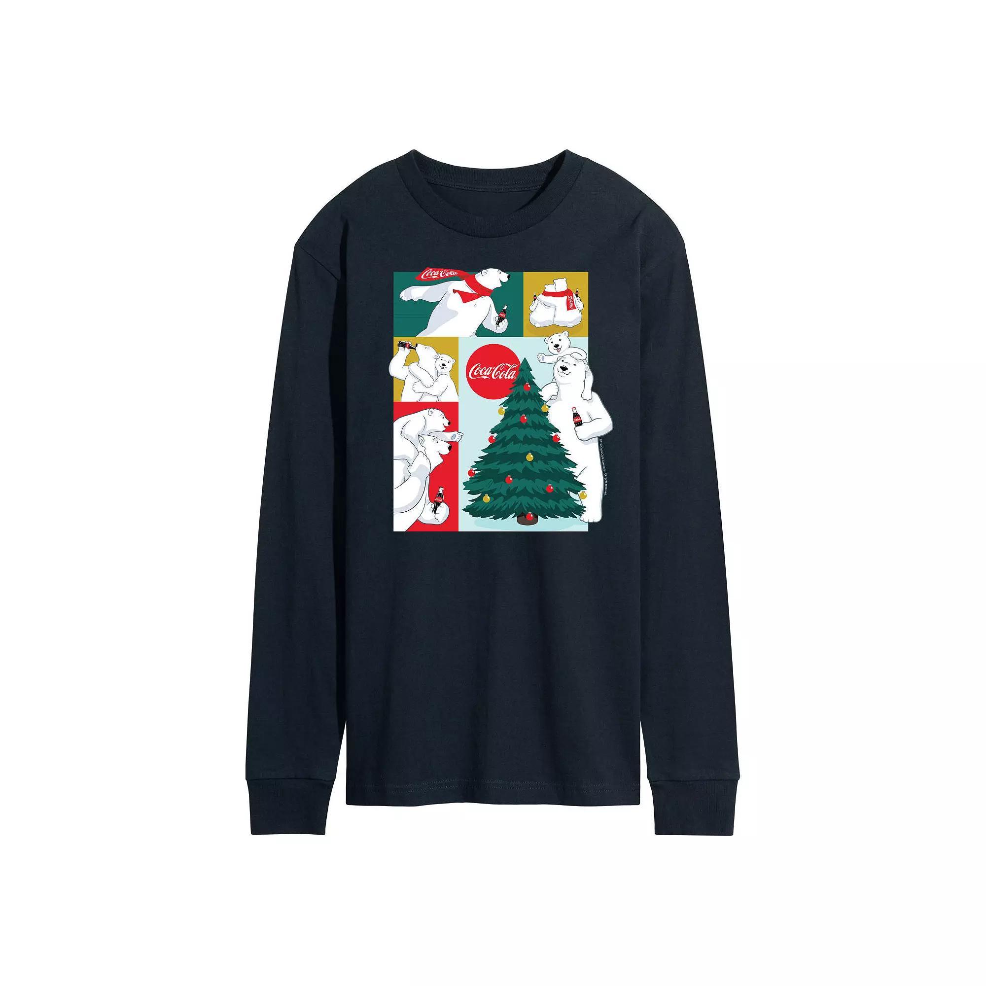 Mens CocaCola Bears Long Sleeve Graphic Tee Blue Product Image