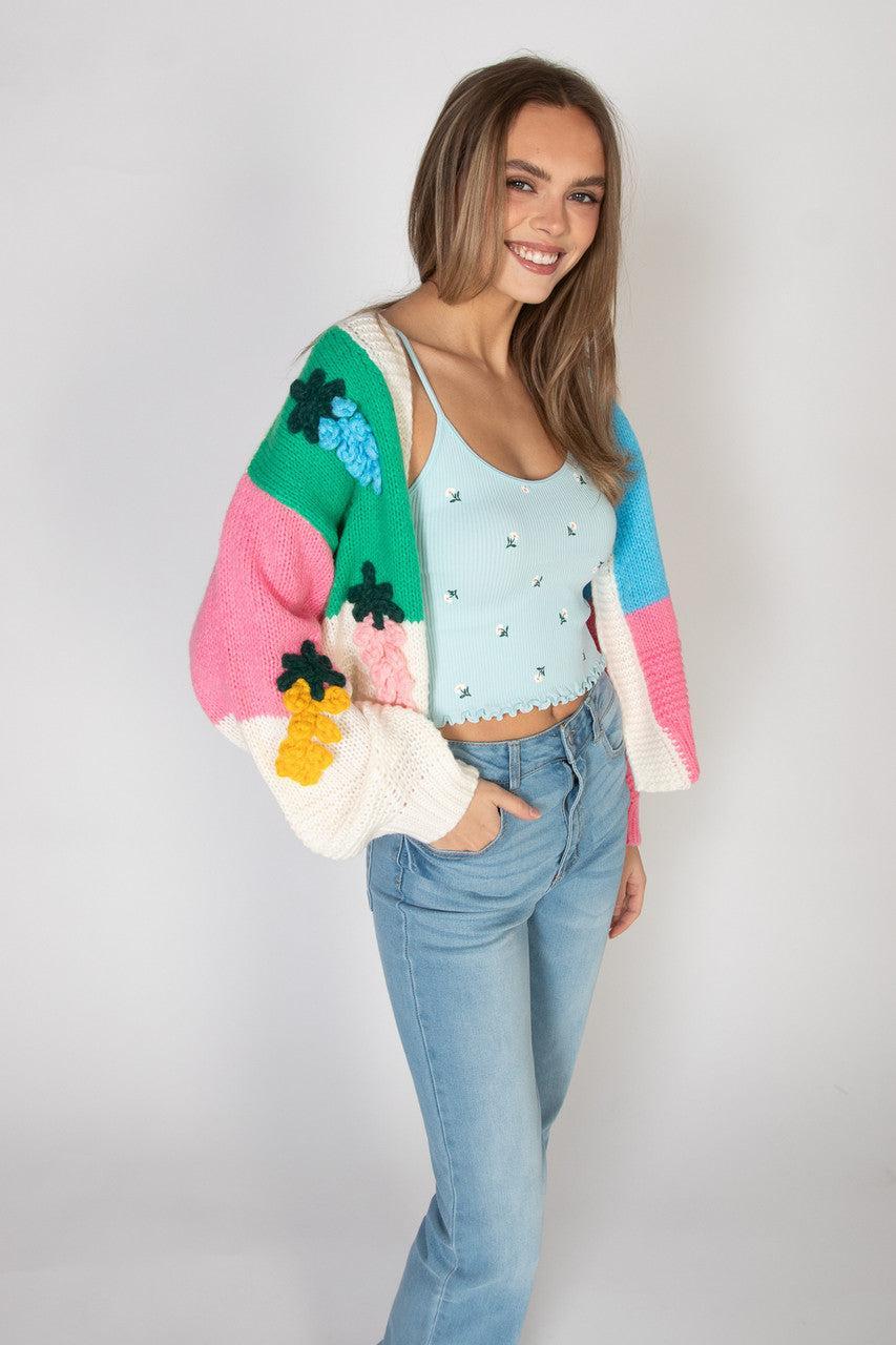 Rainbow Fruit 3D Applique Cardigan Product Image