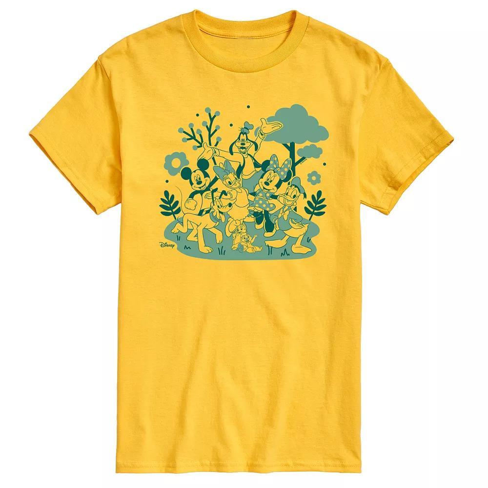Disneys Mickey Mouse & Friends Mens Green Character Group Graphic Tee Product Image