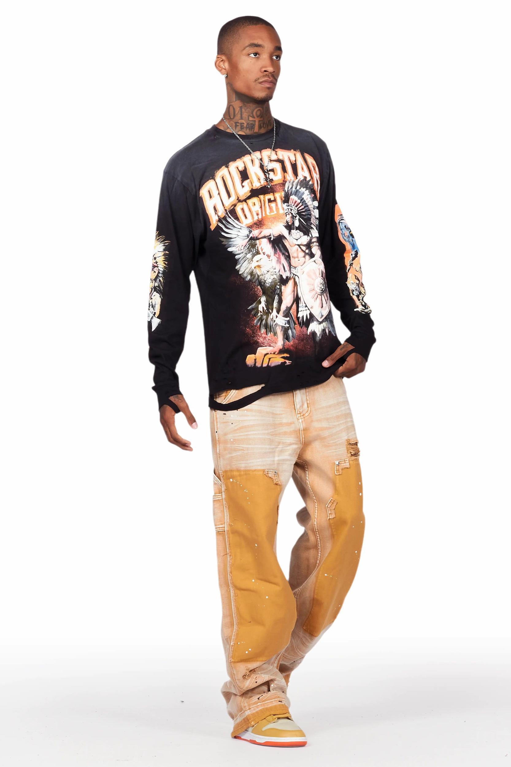 Naveen Beige Baggy Fit Jean Male Product Image