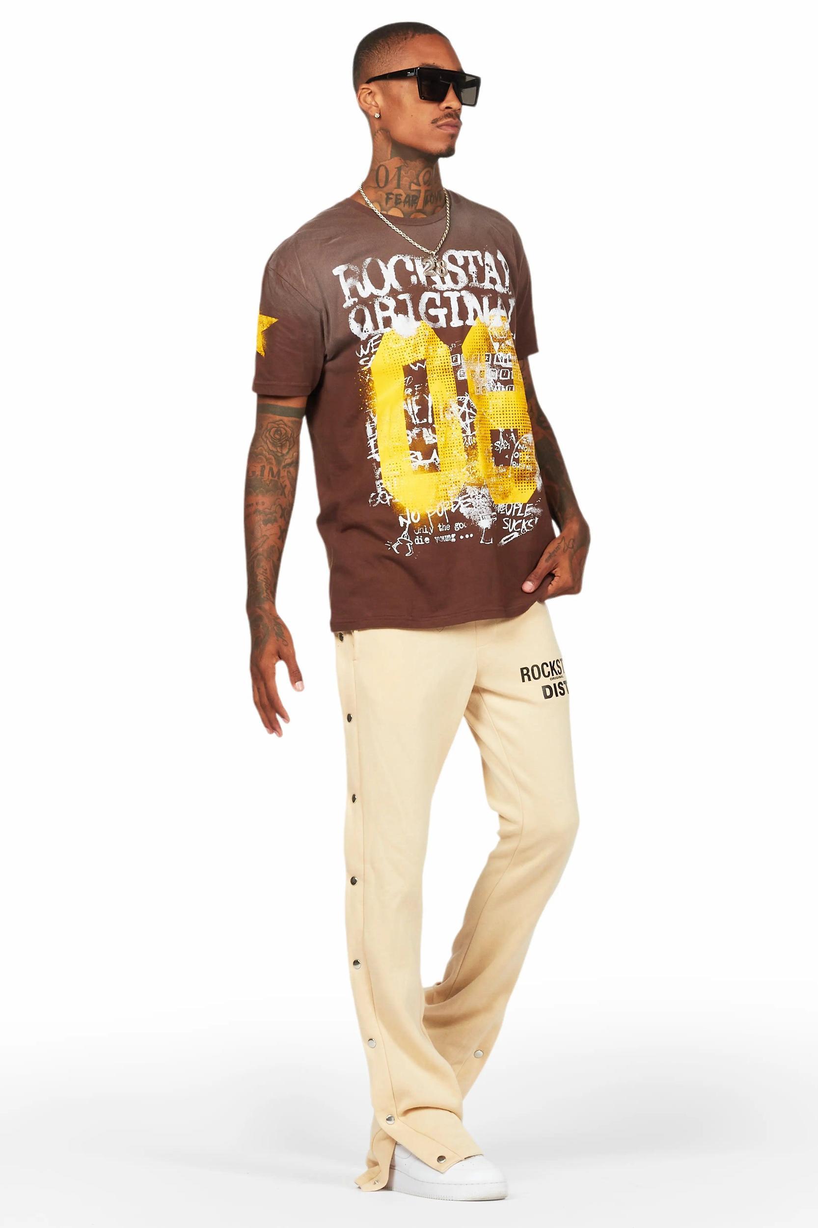 Alpine Beige Baggy Snap Button Pant Male Product Image