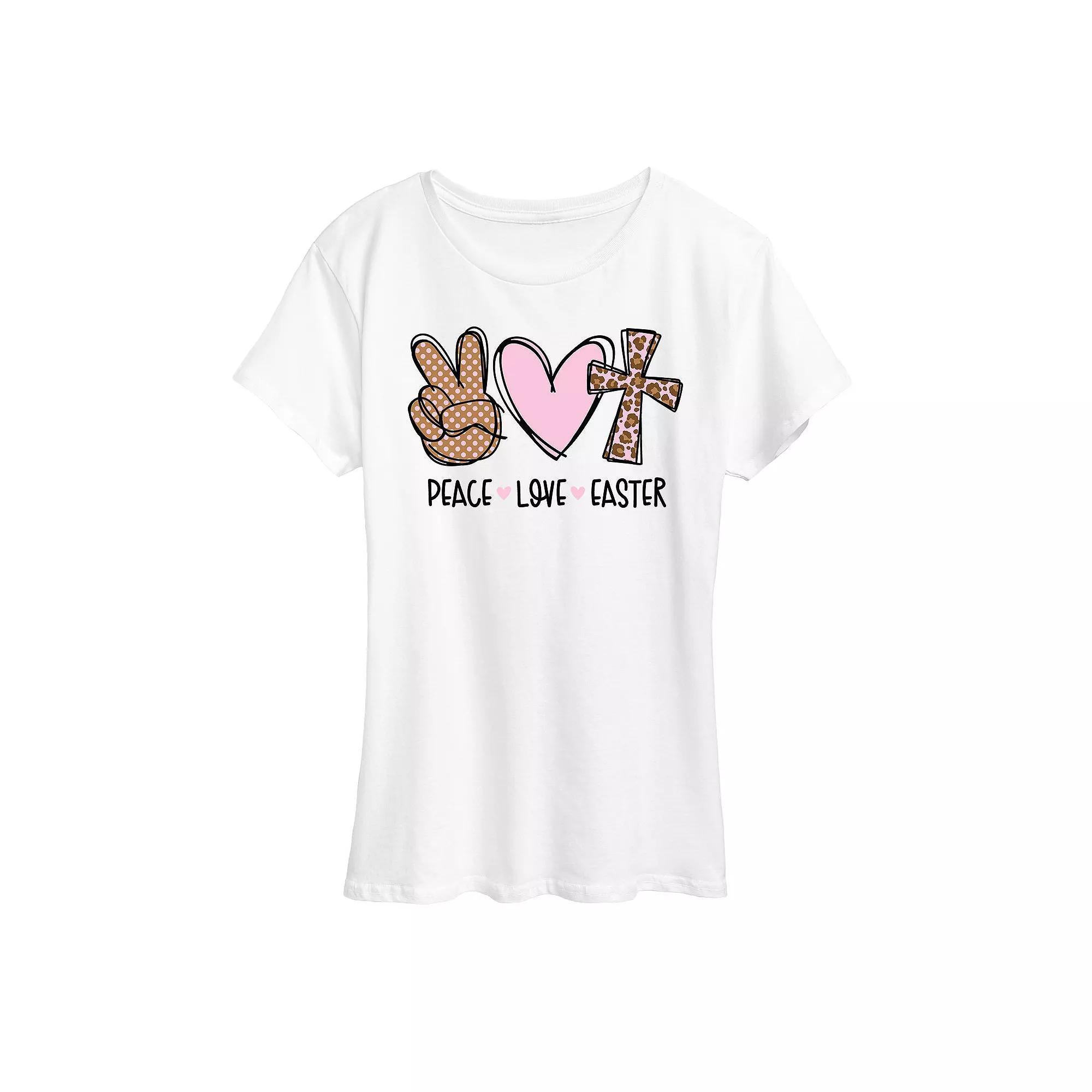 Womens Peace Love Easter Graphic Tee Product Image