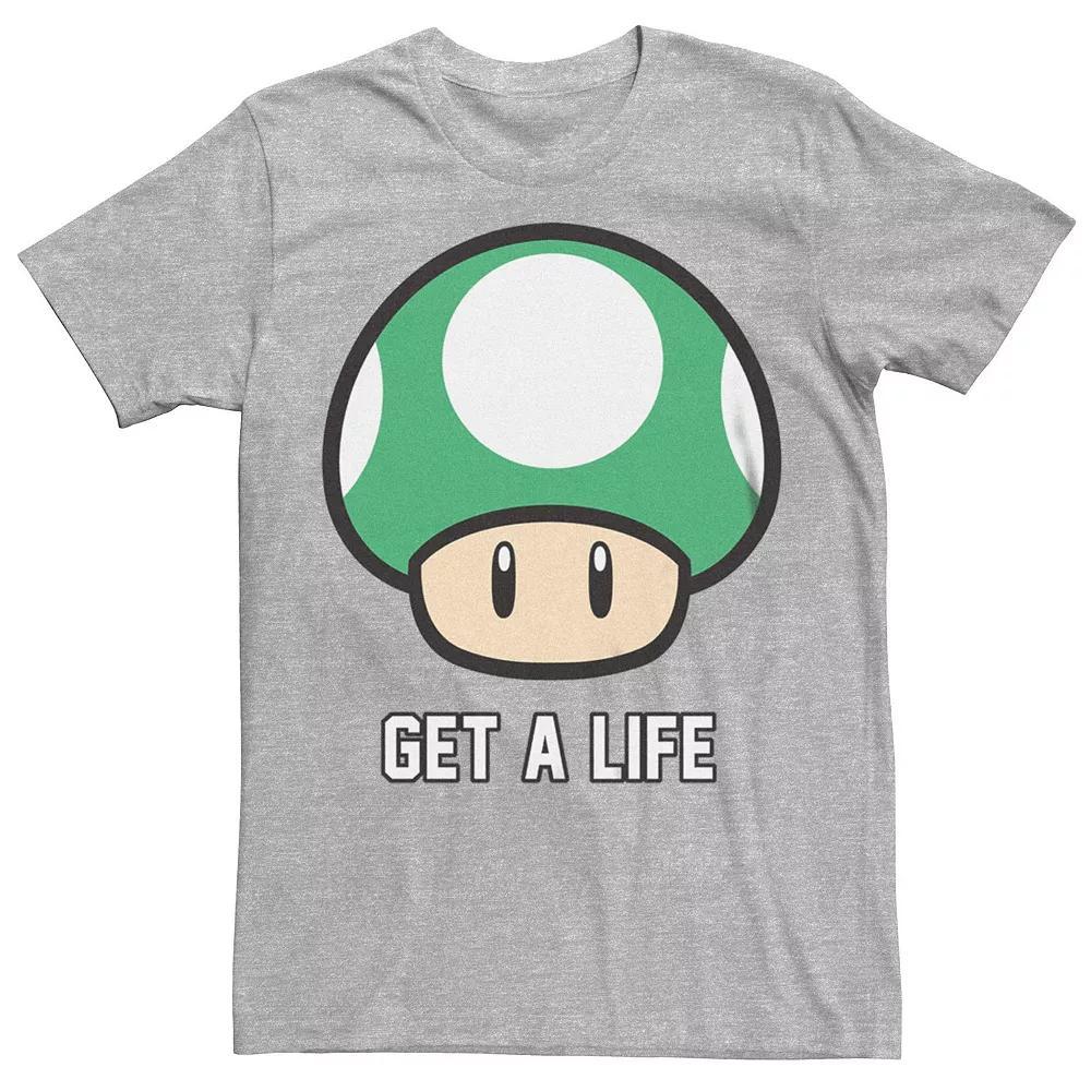 Men's Super Mario Bros 1-UP Mushroom Get a Life Graphic Tee, Size: XXL, White Product Image