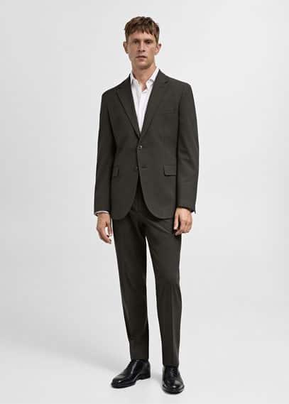 Stretch-fabric slim-fit suit pants - Men | MANGO USA Product Image