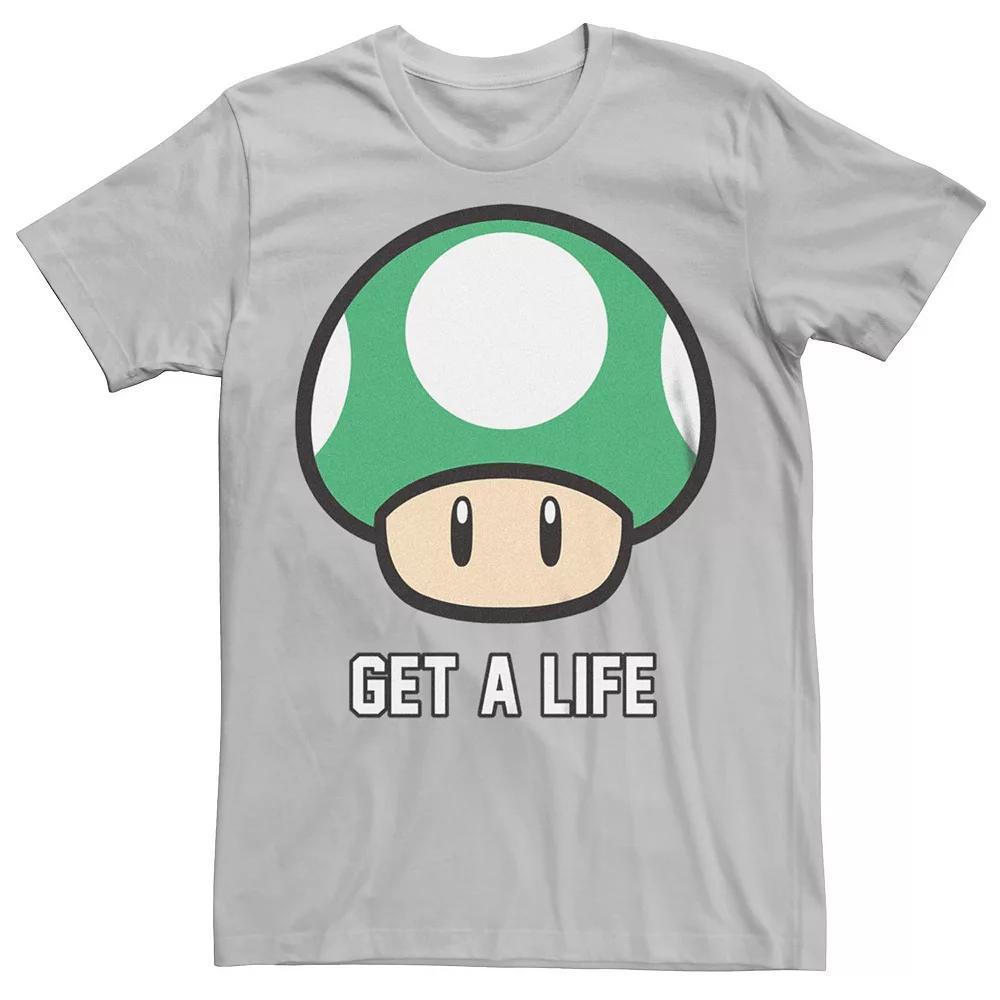 Men's Super Mario Bros 1-UP Mushroom Get a Life Graphic Tee, Size: XXL, White Product Image