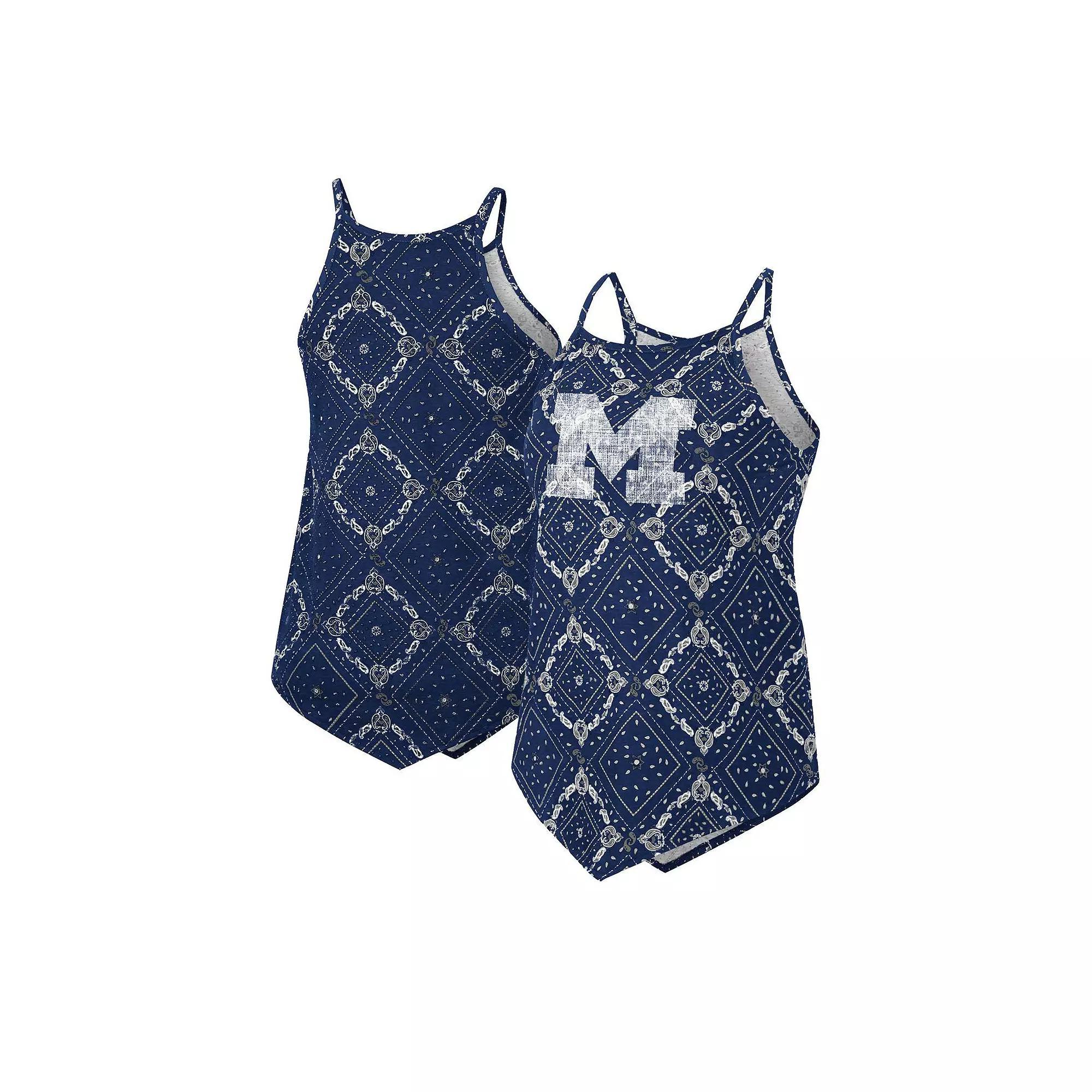 Women's Colosseum x Wrangler Navy Michigan Wolverines Bandana Tank Top, Size: XL, Blue Product Image