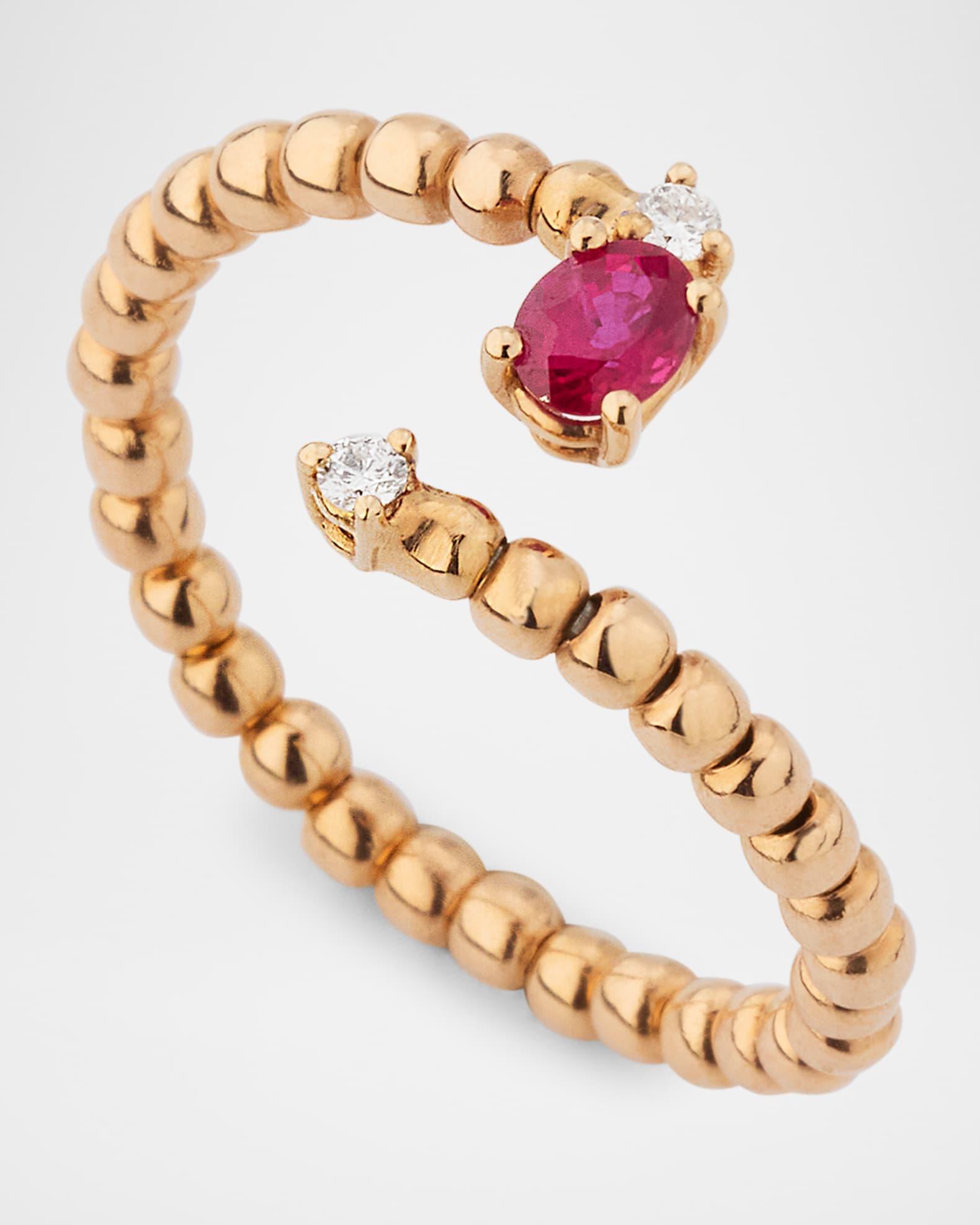 Taormina 18K Rose Gold Diamond and Ruby Ring Product Image