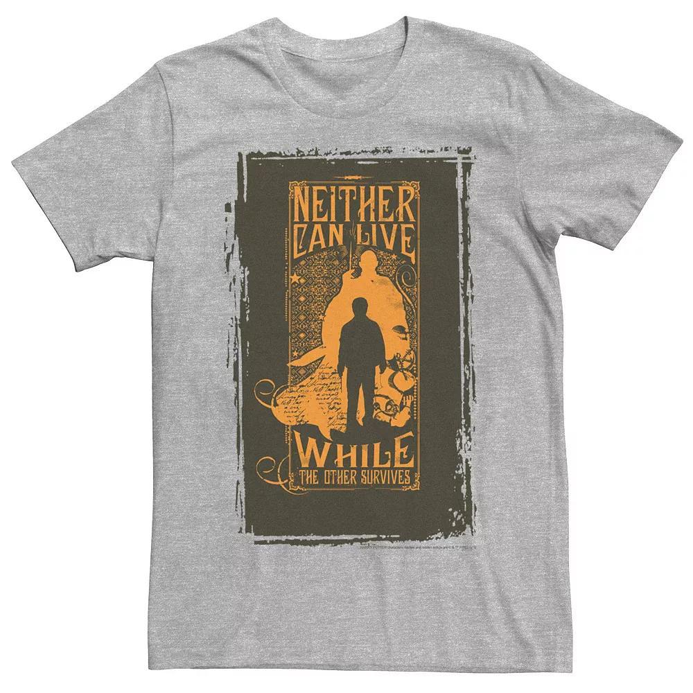 Men's Harry Potter Neither Can Live While The Other Survives Graphic Tee, Size: Large, Athletic Grey Product Image