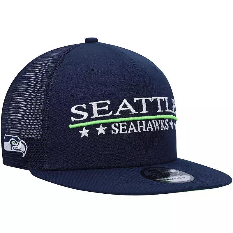 Mens New Era College Seattle Seahawks Totem 9FIFTY Snapback Hat, Blue Product Image