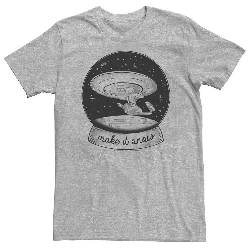 Big & Tall Star Trek: The Next Generation Enterprise Snow Globe Tee, Men's, Size: 4XLT, Athletic Grey Product Image