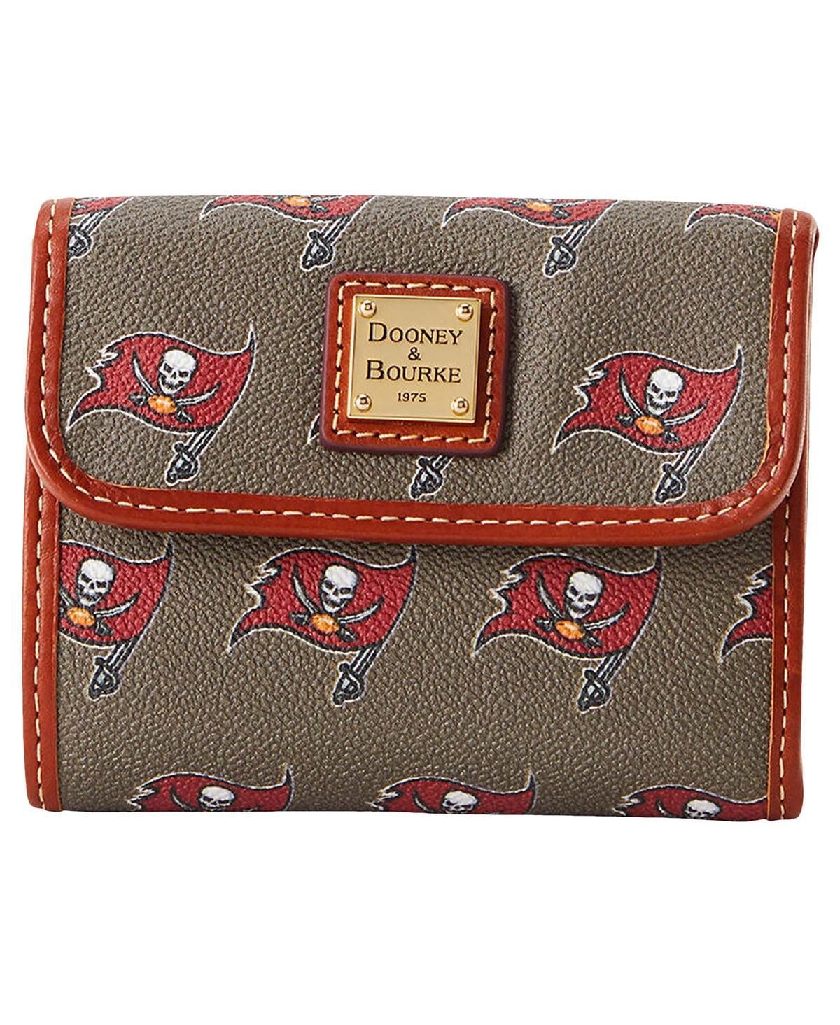 Dooney & Bourke Womens NFL Buccaneers Flap Credit Card Coated Cotton Wallet in Pewter Product Image