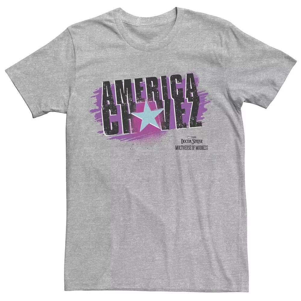 Men's Marvel Doctor Strange Movie 2 America Chavez Spray Paint Star Tee, Size: XL, Athletic Grey Product Image