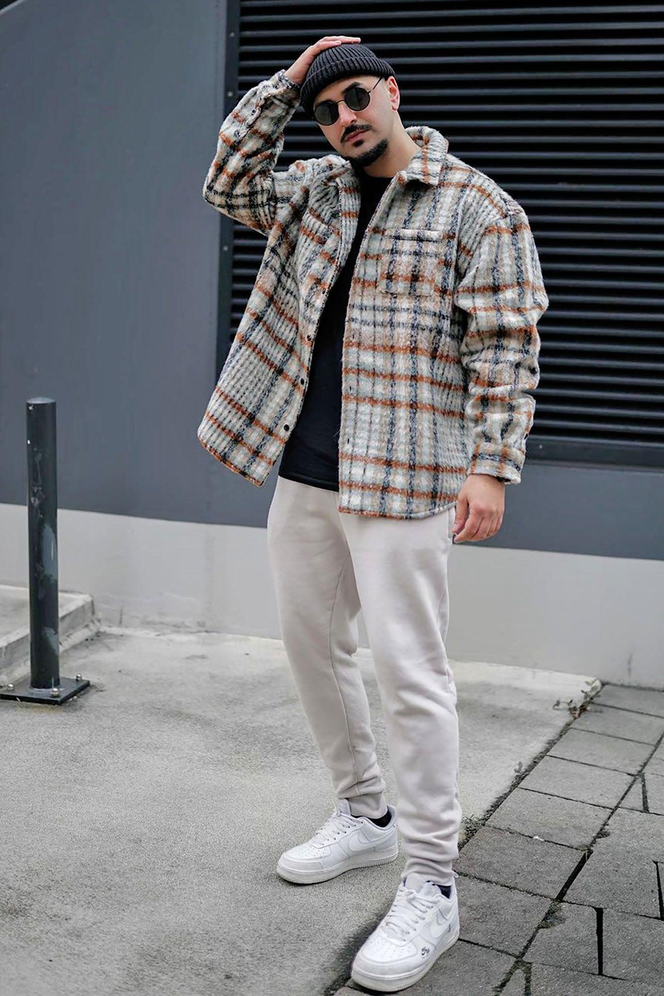 Move Up Plaid Shacket - Tan/Multi Product Image