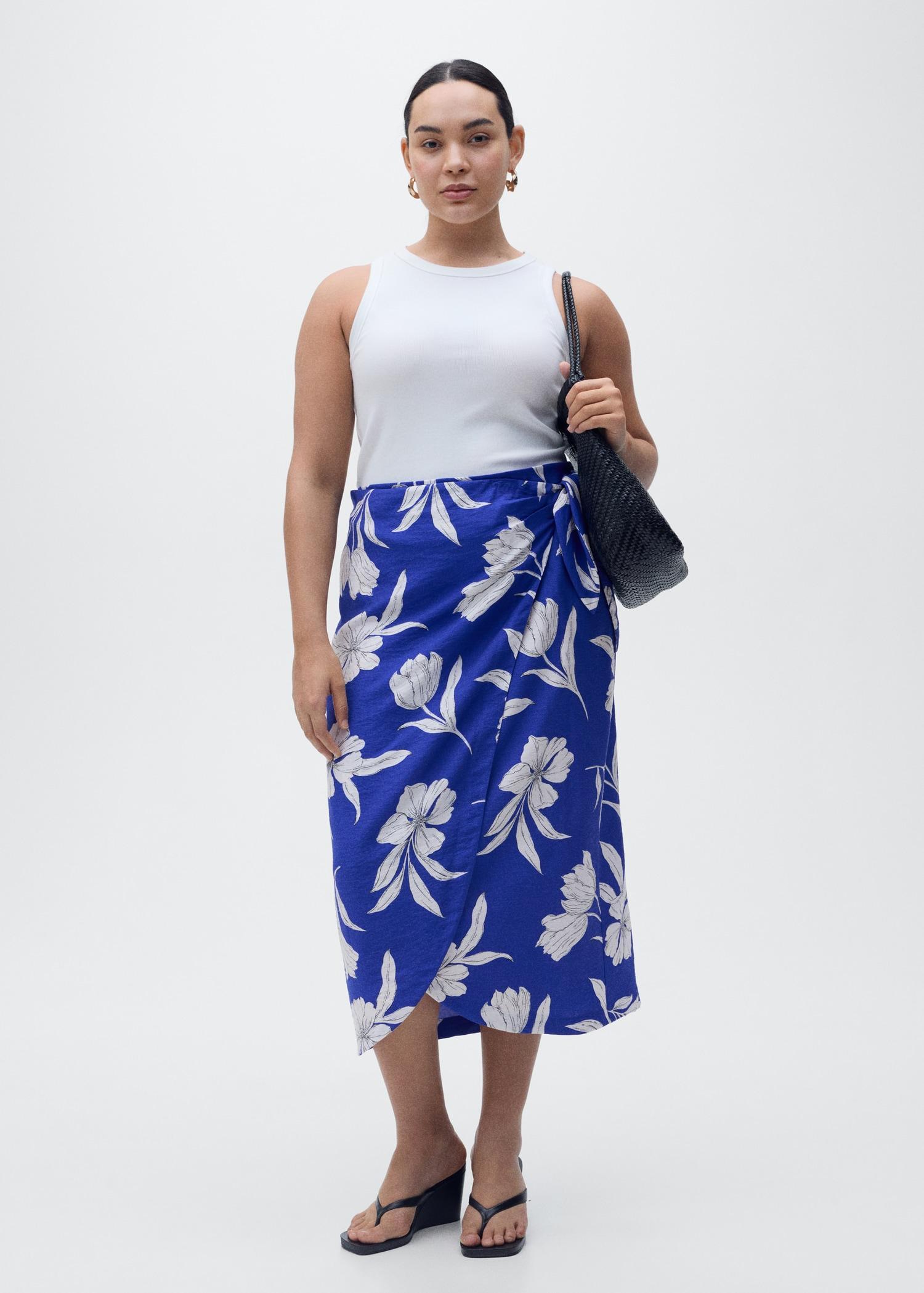 Floral sarong skirt - Women | MANGO USA Product Image