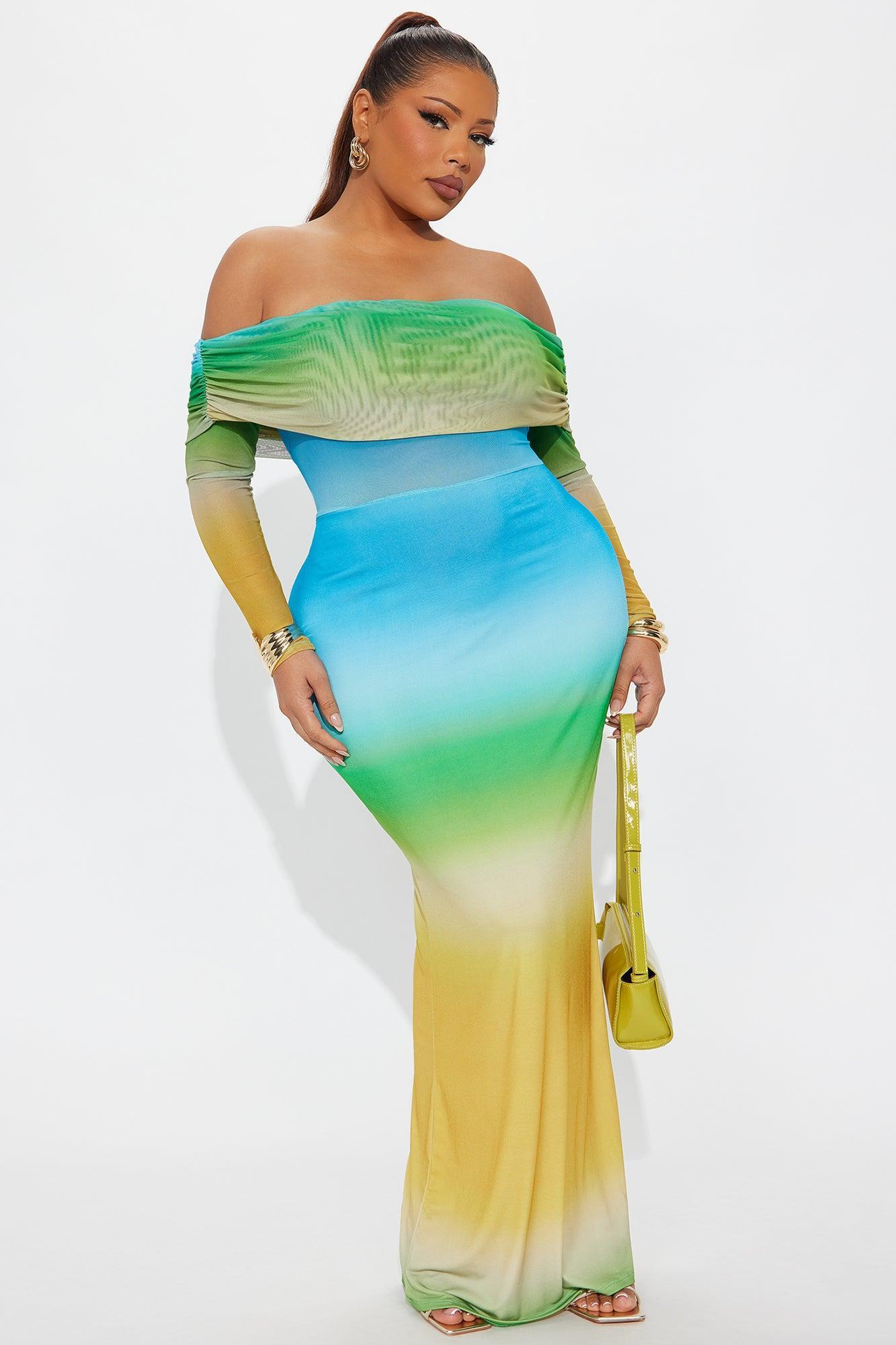 Sunset Walks Ombre Maxi Dress - Blue/combo Product Image