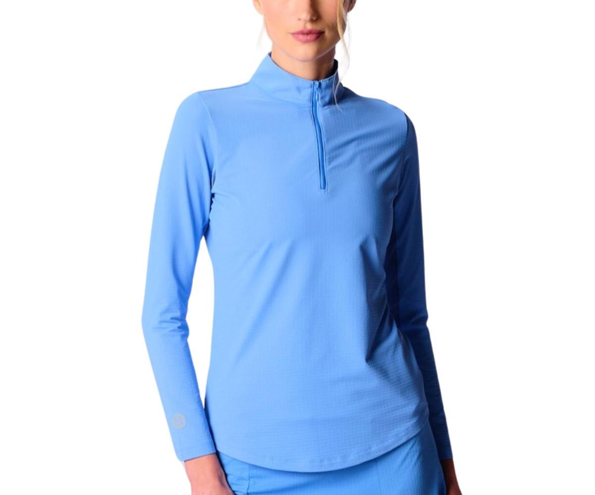 G Lifestyle Clothing Womens Long Sleeve Miock Neck Top Black Large Product Image