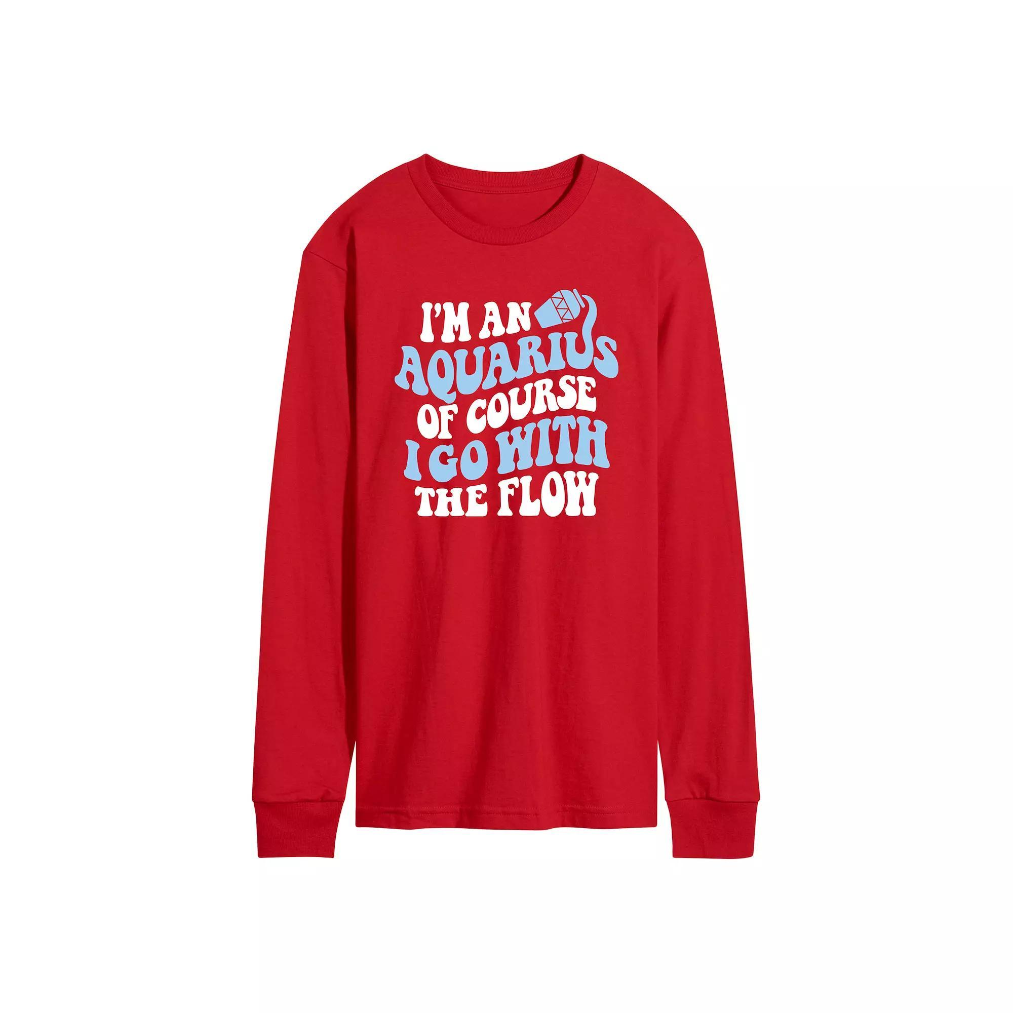 Men's I'm An Aquarius Long Sleeve Graphic Tee, Size: Small, Blue Product Image
