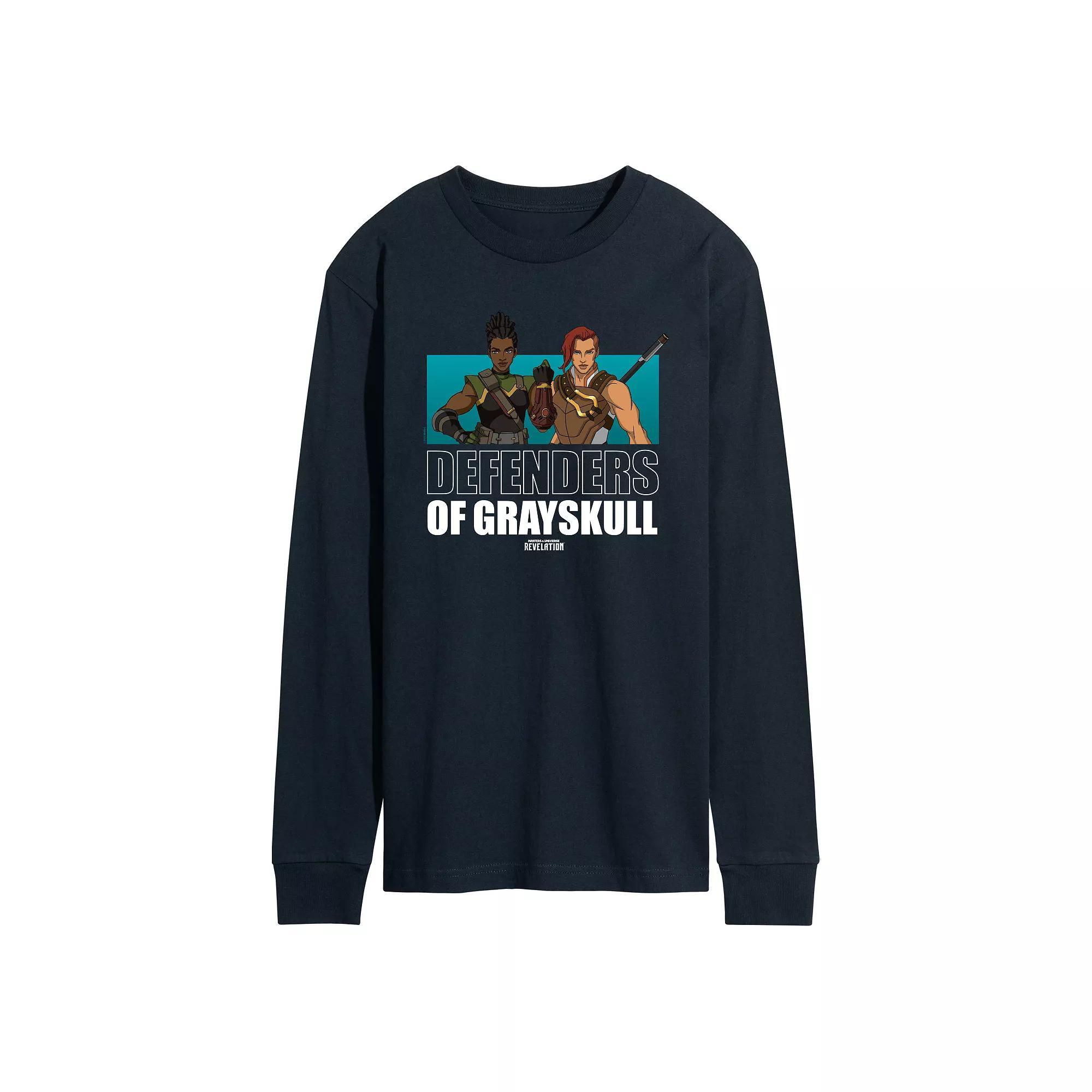 Mens He-Man Masters of the Universe Long Sleeve Graphic Tee Blue Product Image