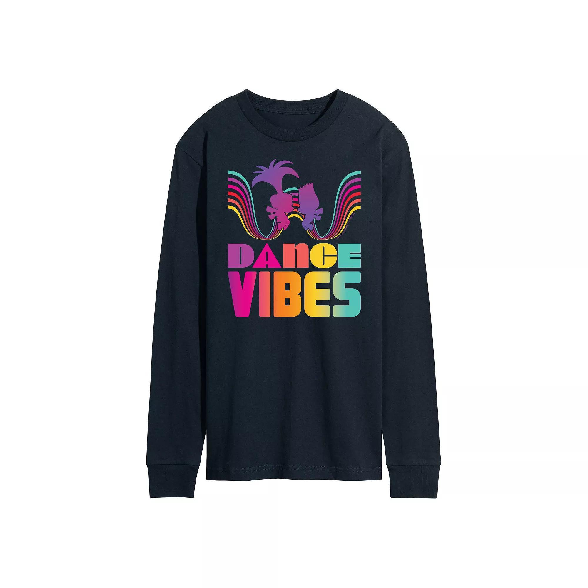 Mens Trolls Dance Vibes Long Sleeve Tee Blue Product Image