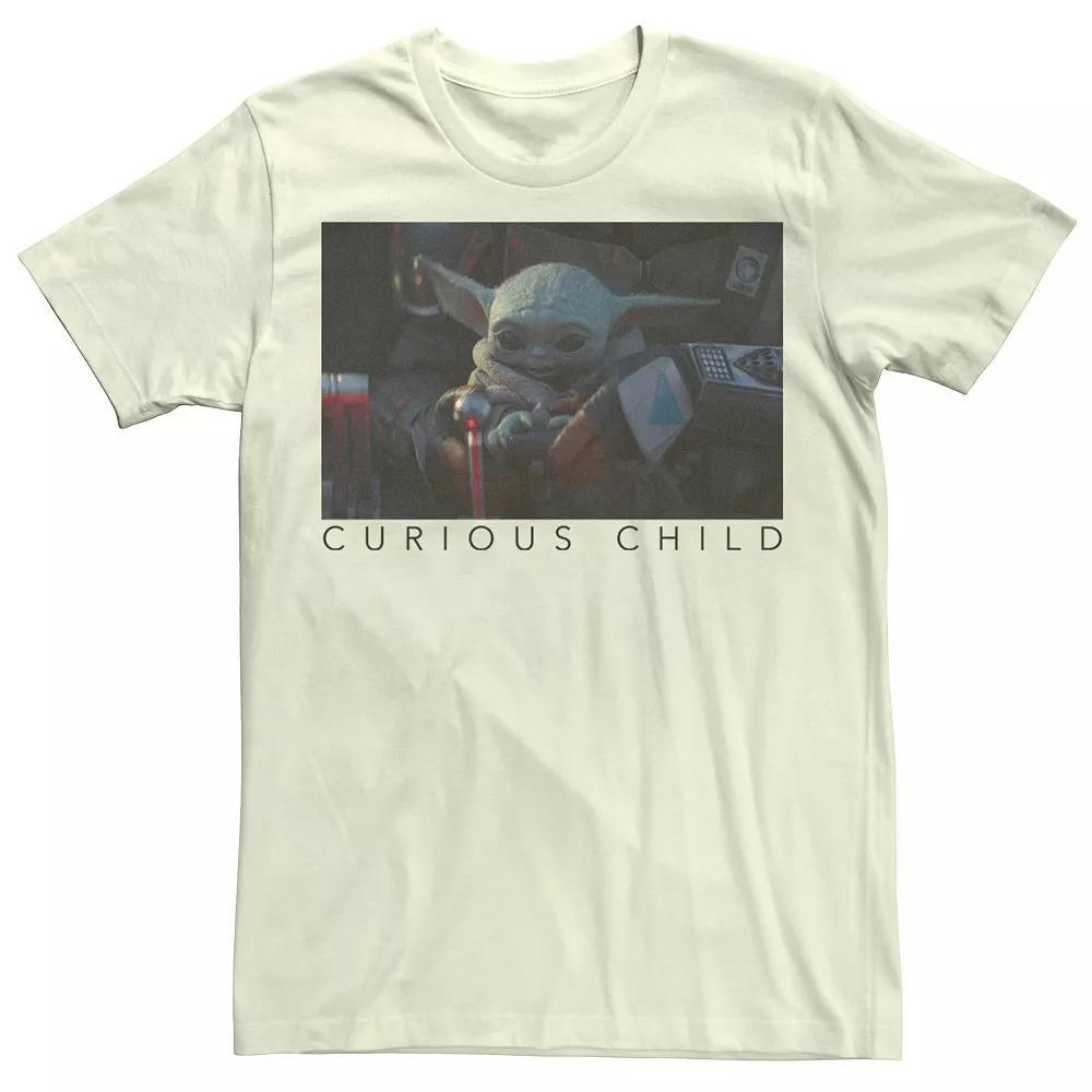 Men's Star Wars The Mandalorian The Child Curious Child Portrait Tee, Size: 3XL, Natural Product Image