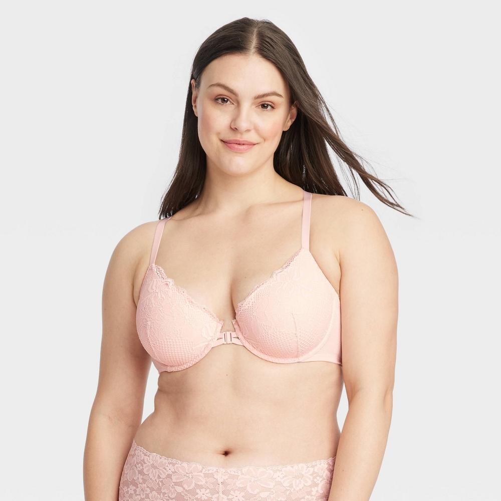Women's Fishnet Lace Racerback Bra - Auden™ 36B: Front Clasp, Adjustable Straps, Underwire Product Image