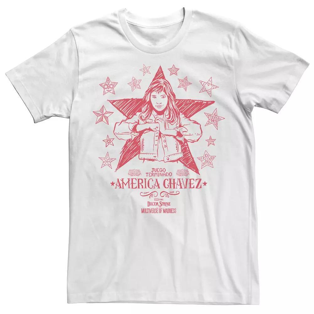 Men's Marvel Doctor Strange Movie 2 America Chavez Portrait Doodle Tee, Size: Medium, White Product Image