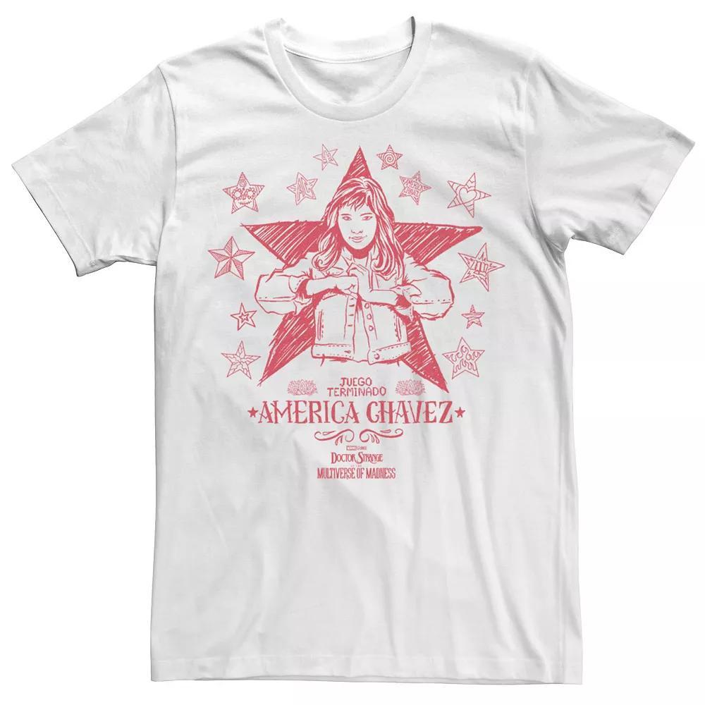 Men's Marvel Doctor Strange Movie 2 America Chavez Portrait Doodle Tee, Size: Medium, White Product Image