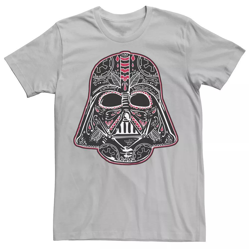 Men's Star Wars Darth Vader Sugar Skull Helmet Tee, Size: 3XL, Silver Product Image