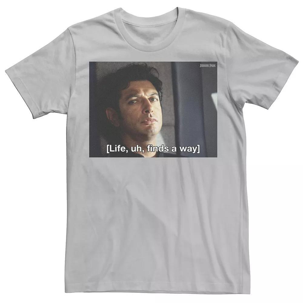 Men's Jurassic Park Life Finds A Way Goldblum Jeff Stare Tee, Size: XXL, Kelly Grey Product Image