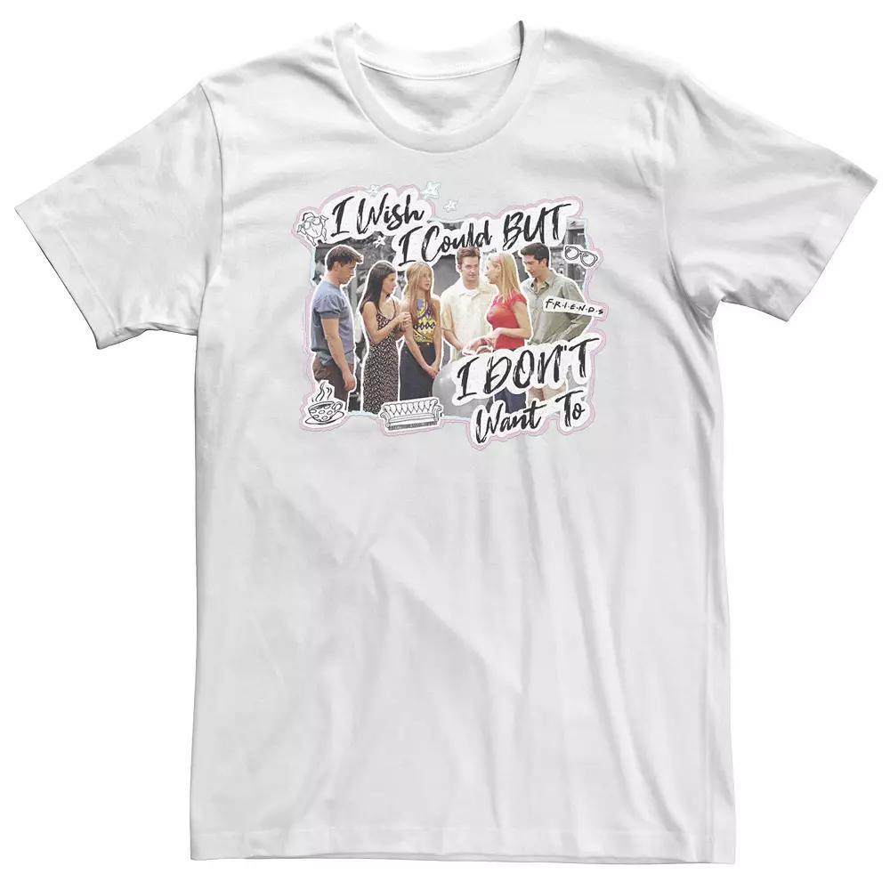 Big & Tall Friends I Wish I Could But I Don't Want To Tee, Men's, Size: 5XL, White Product Image