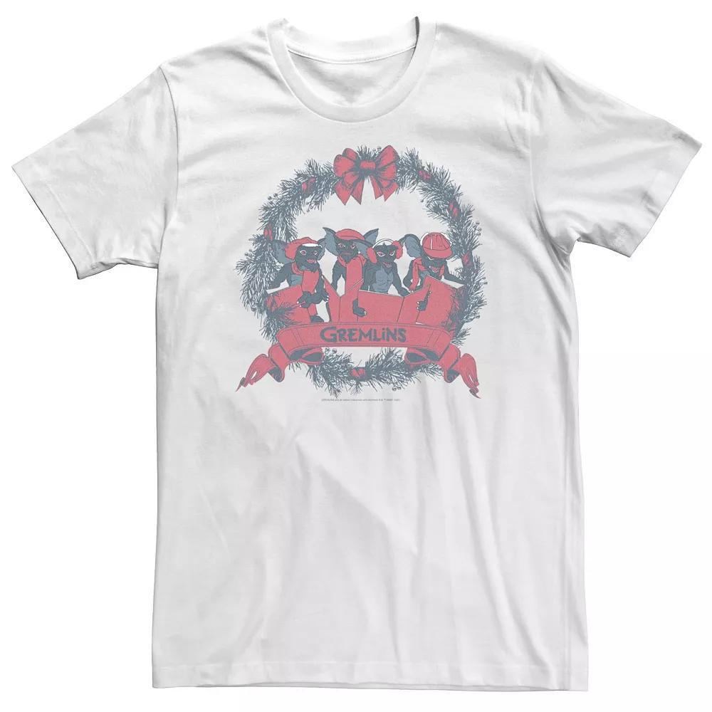 Big & Tall Gremlins Christmas Wreath Group Shot Tee, Men's, Size: 5XL, White Product Image