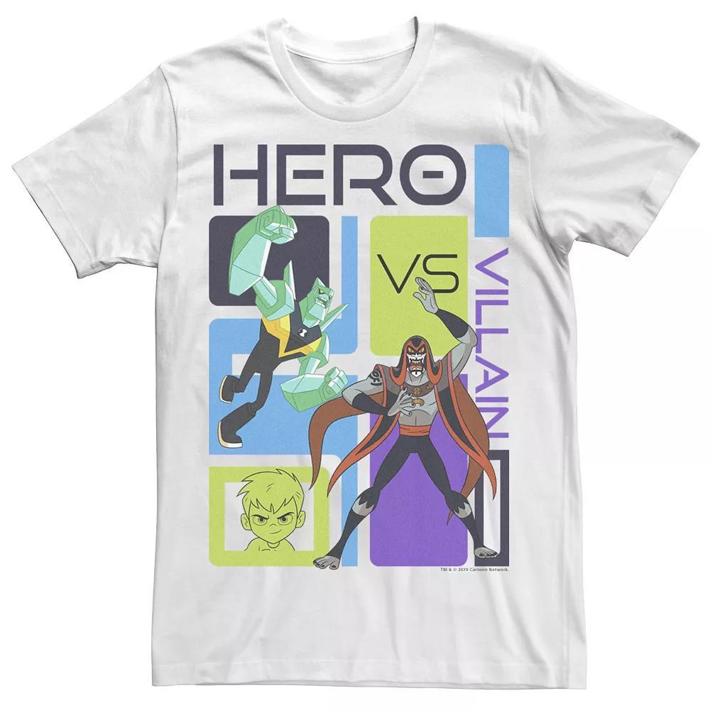 Men's Ben 10 Hero VS Villain Panel Grid Graphic Tee, Size: Small, White Product Image