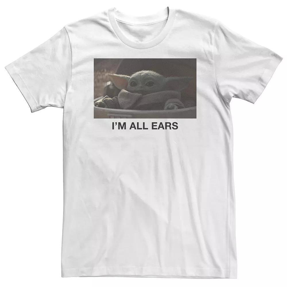 Big & Tall Star Wars The Mandalorian The Child "I'm All Ears" Tee, Men's, Size: XXL Tall, White Product Image