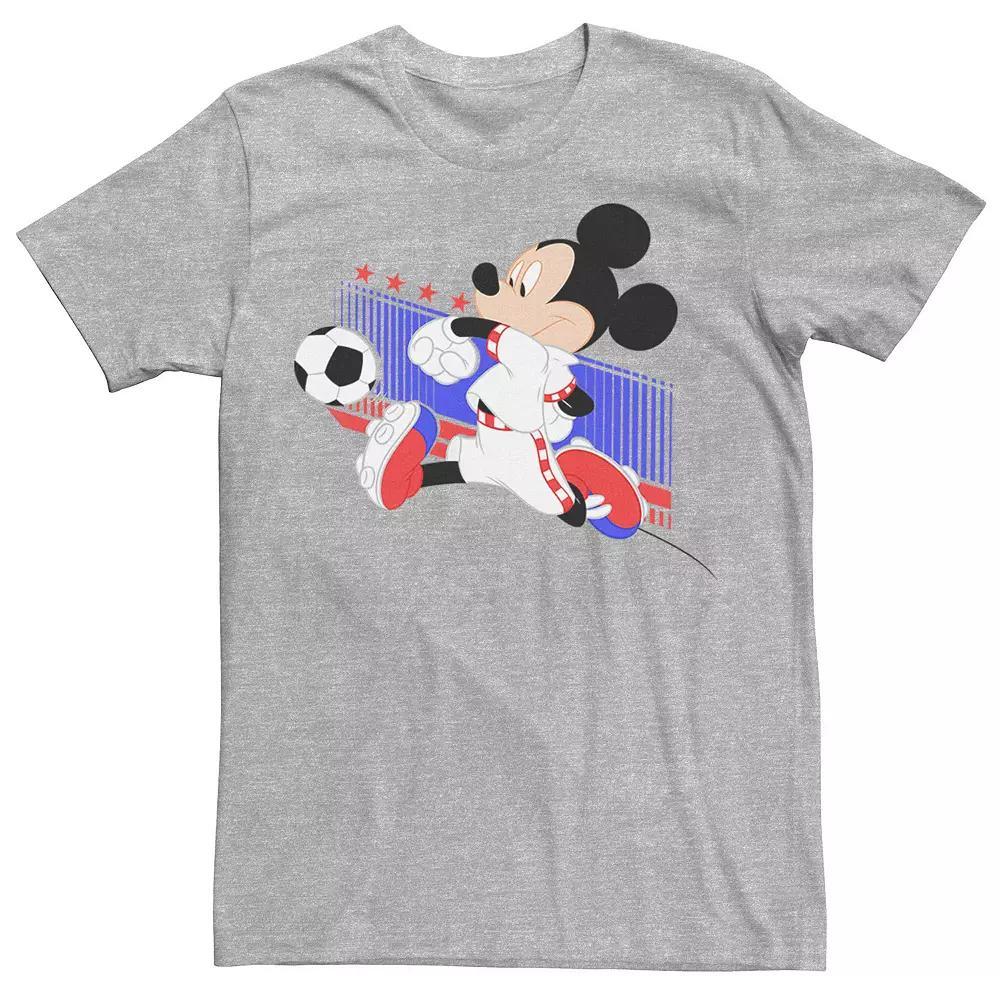 Disney's Mickey Mouse Croatia Soccer Uniform Portrait Men's Tee, Size: Large, Athletic Grey Product Image