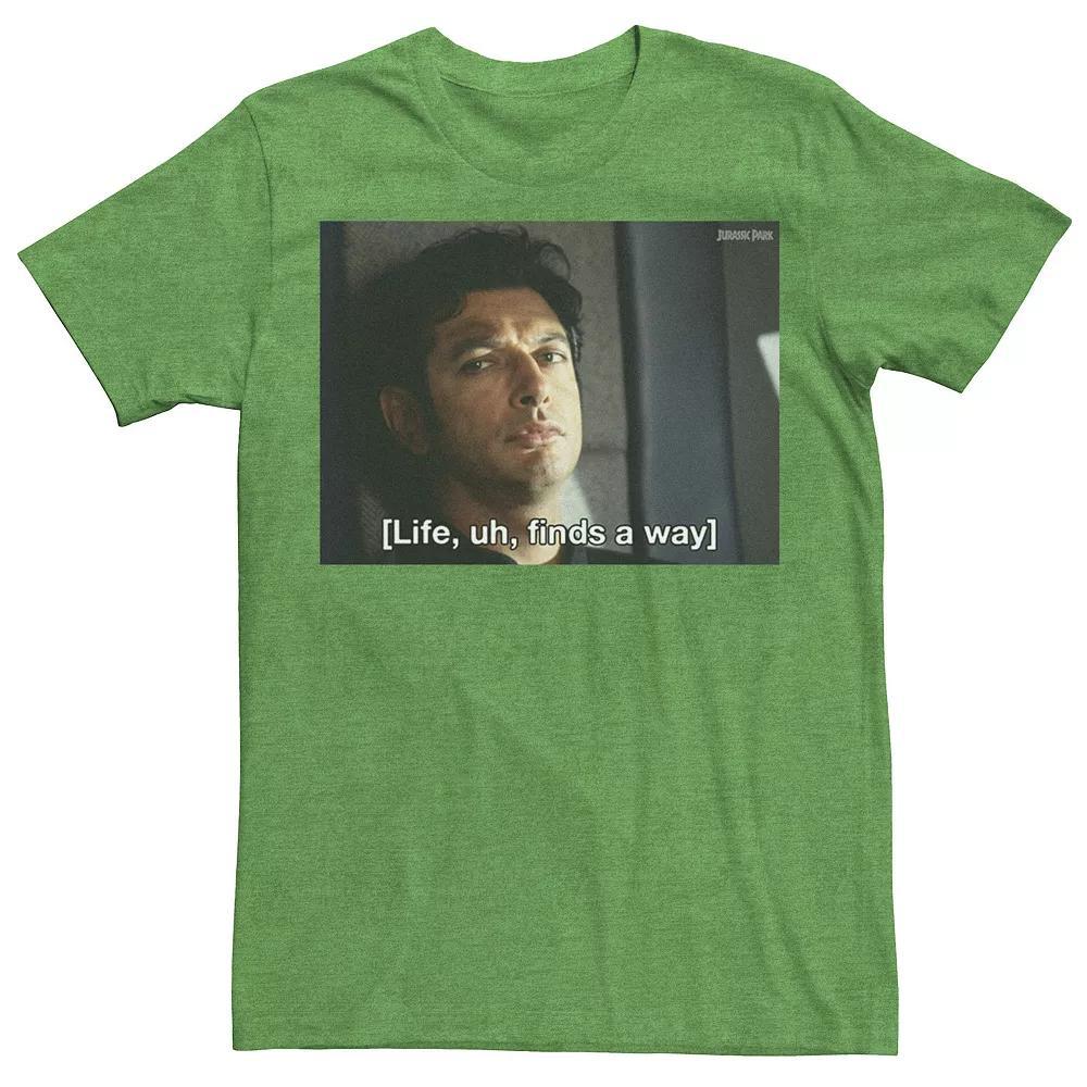 Men's Jurassic Park Life Finds A Way Goldblum Jeff Stare Tee, Size: XXL, Kelly Grey Product Image