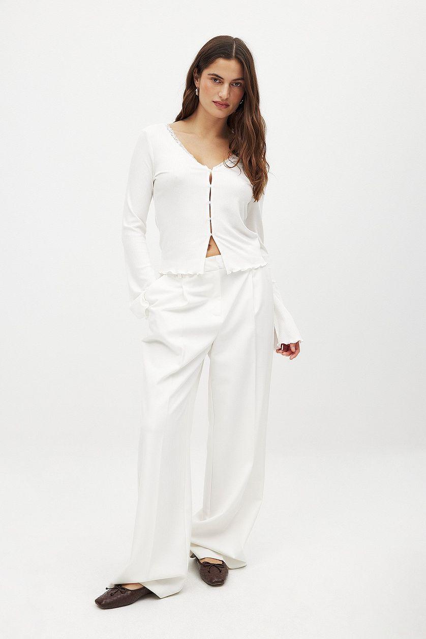 Lace Detail Rib Top Product Image