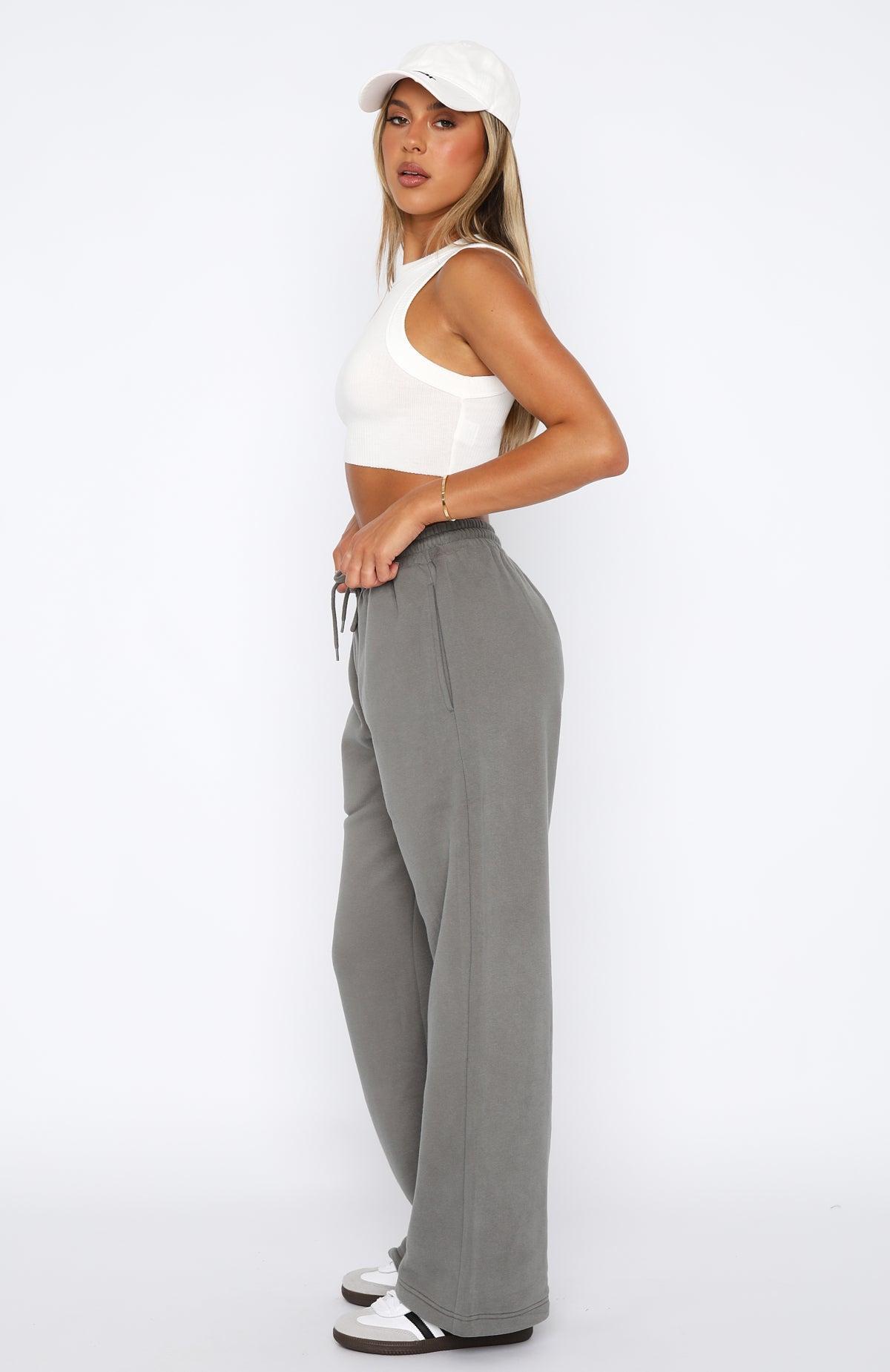 Stick With Me Wide Leg Sweatpants Slate Product Image
