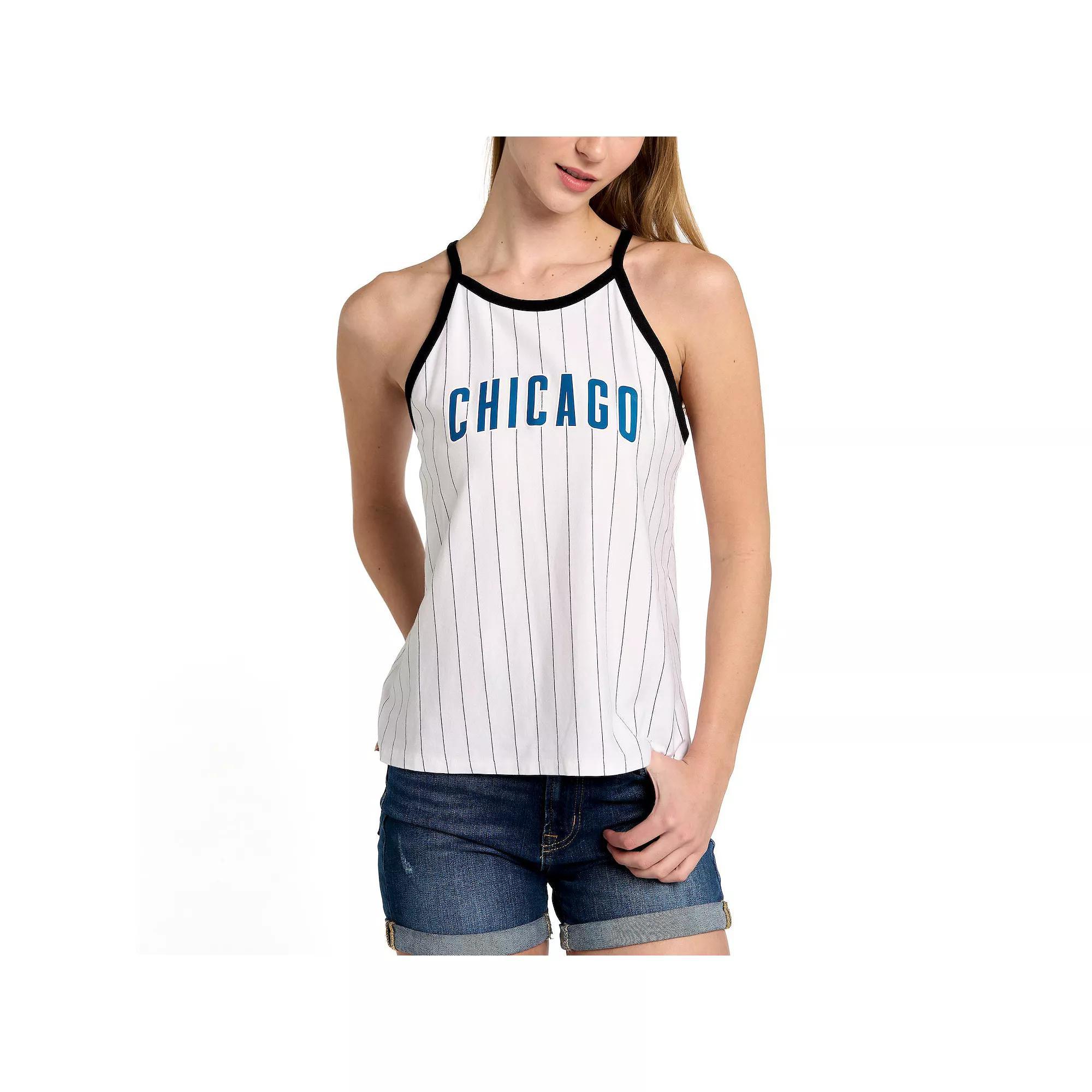 Women's Lusso  White Chicago Cubs Nahla Tank Top, Size: 2XL Product Image