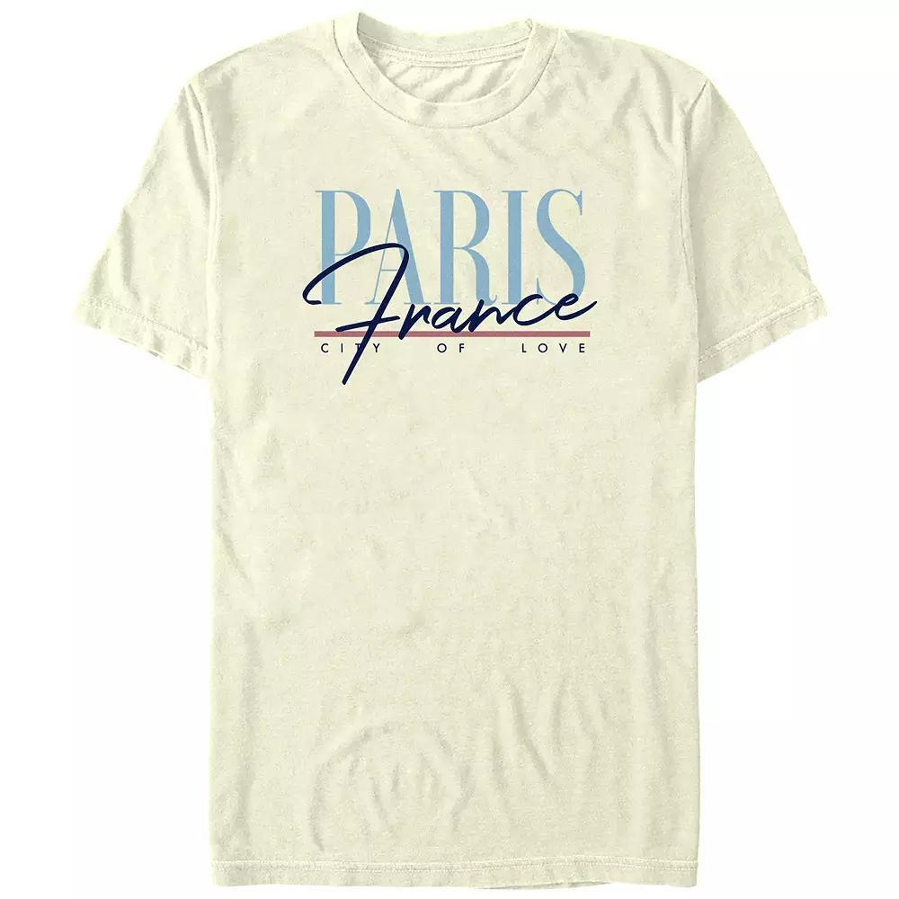 Men's Paris, France City Of Love Graphic Tee, Size: Medium, Natural Product Image