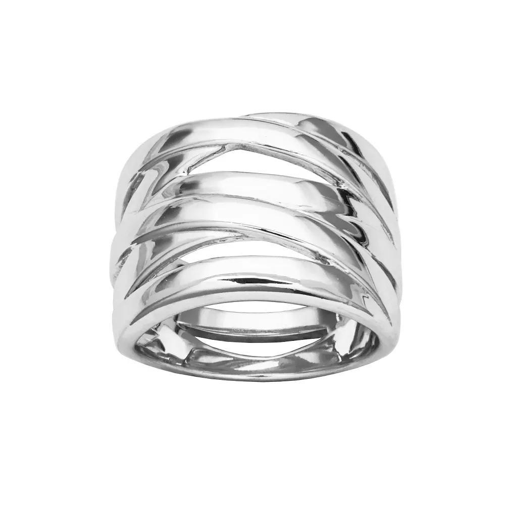Sterling Silver Polished Crisscross Ring, Women's, Size: 7 Product Image