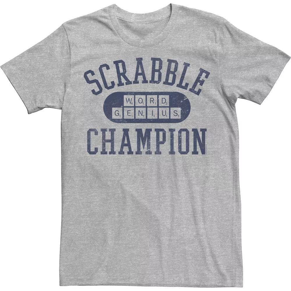 Men's Scrabble Word Genius Scrabble Champion Tee, Size: Large, Athletic Grey Product Image