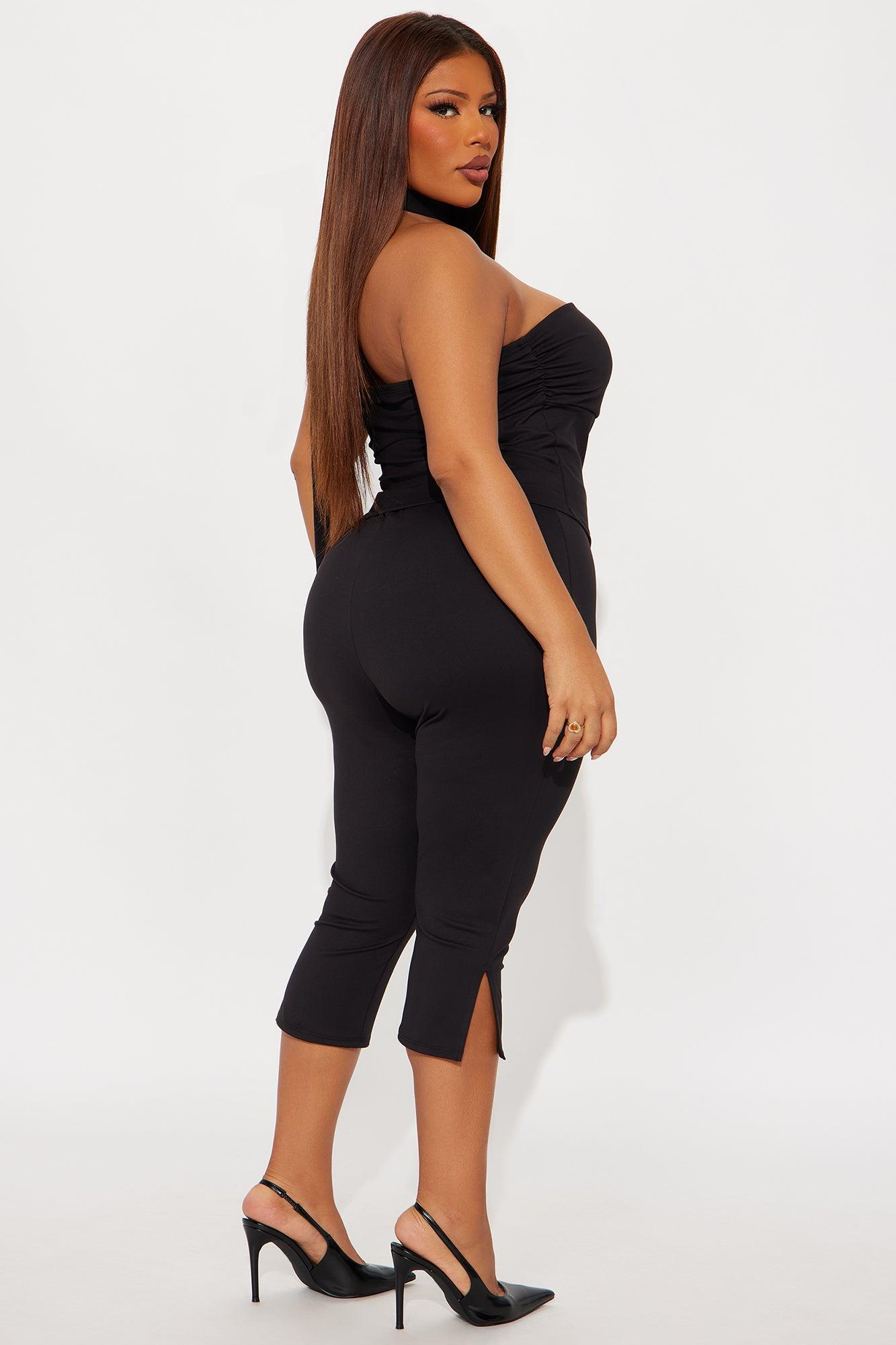 Ava 3 Piece Capri Set - Black Product Image