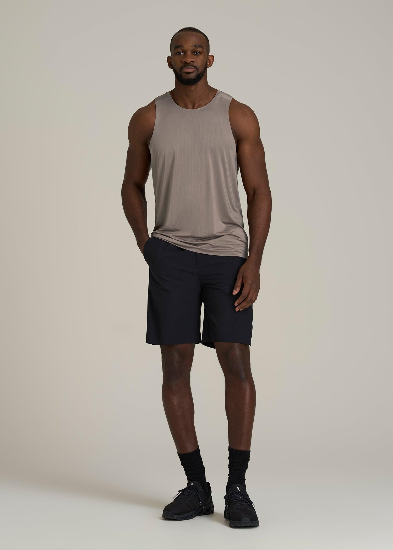 Perforated Training Singlet for Tall Men in Portobello Product Image