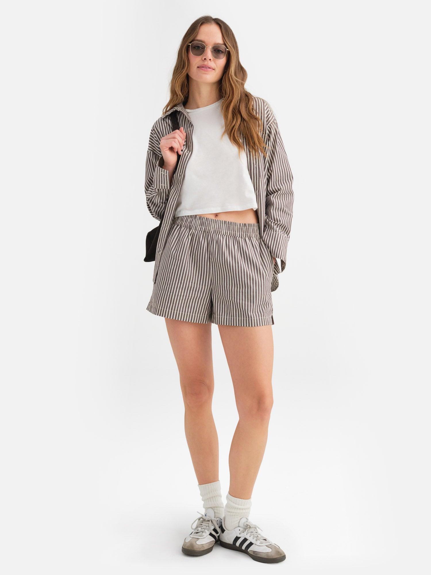 Organic Poplin Long Sleeve Button Down Female Product Image