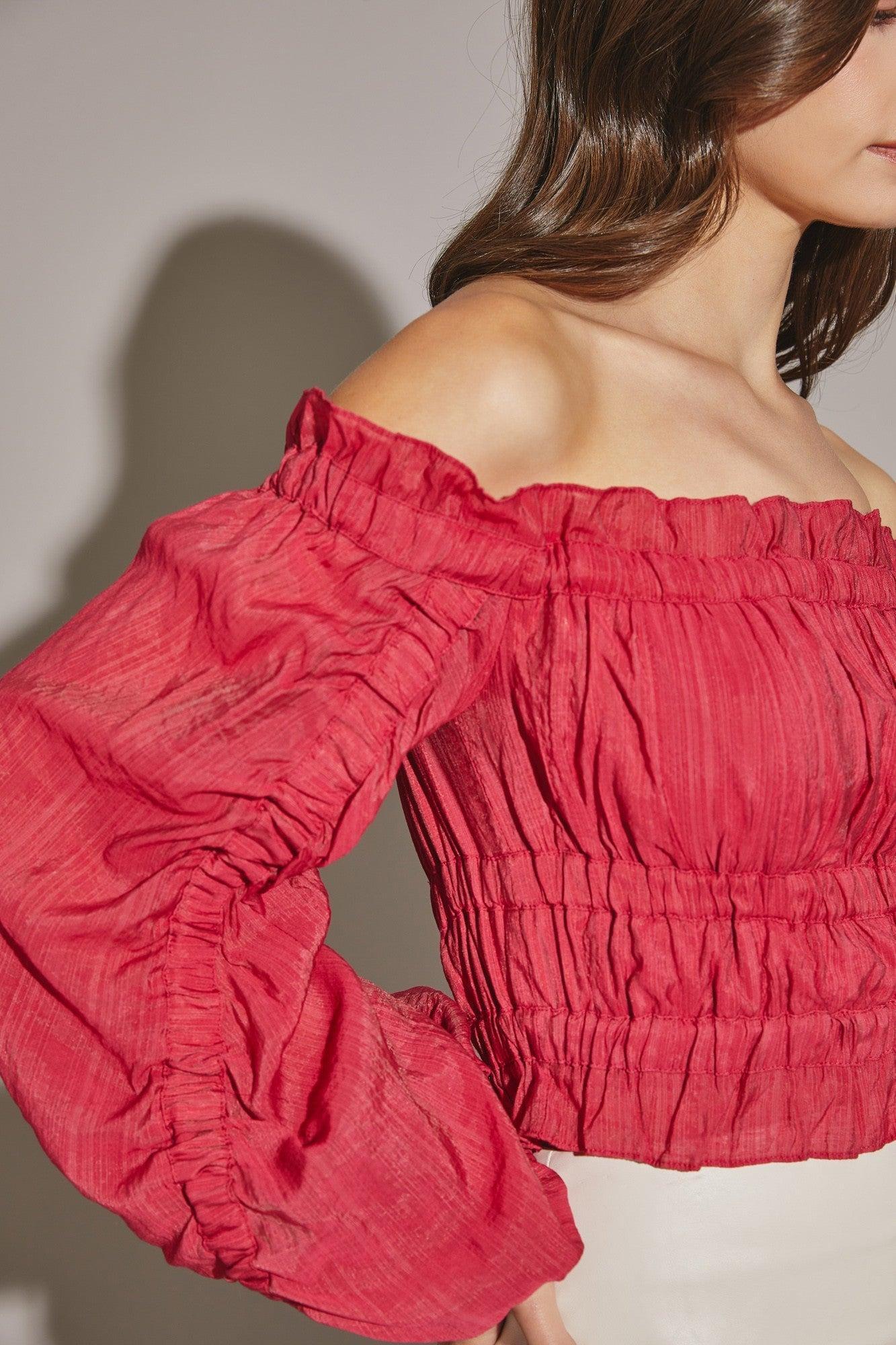 Off the Shoulder Cropped Dress Top Product Image